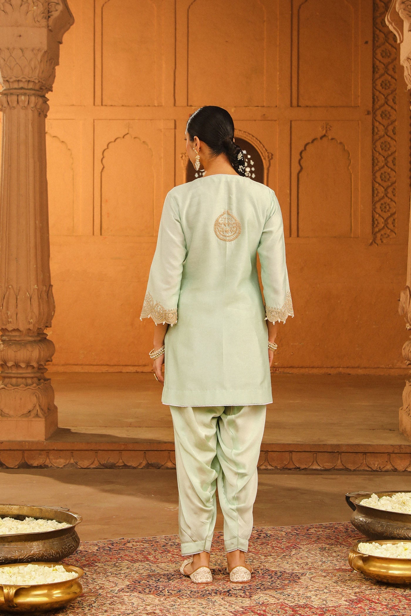 Arisa - Misty Green Kurta with Salwar (Lxrts)