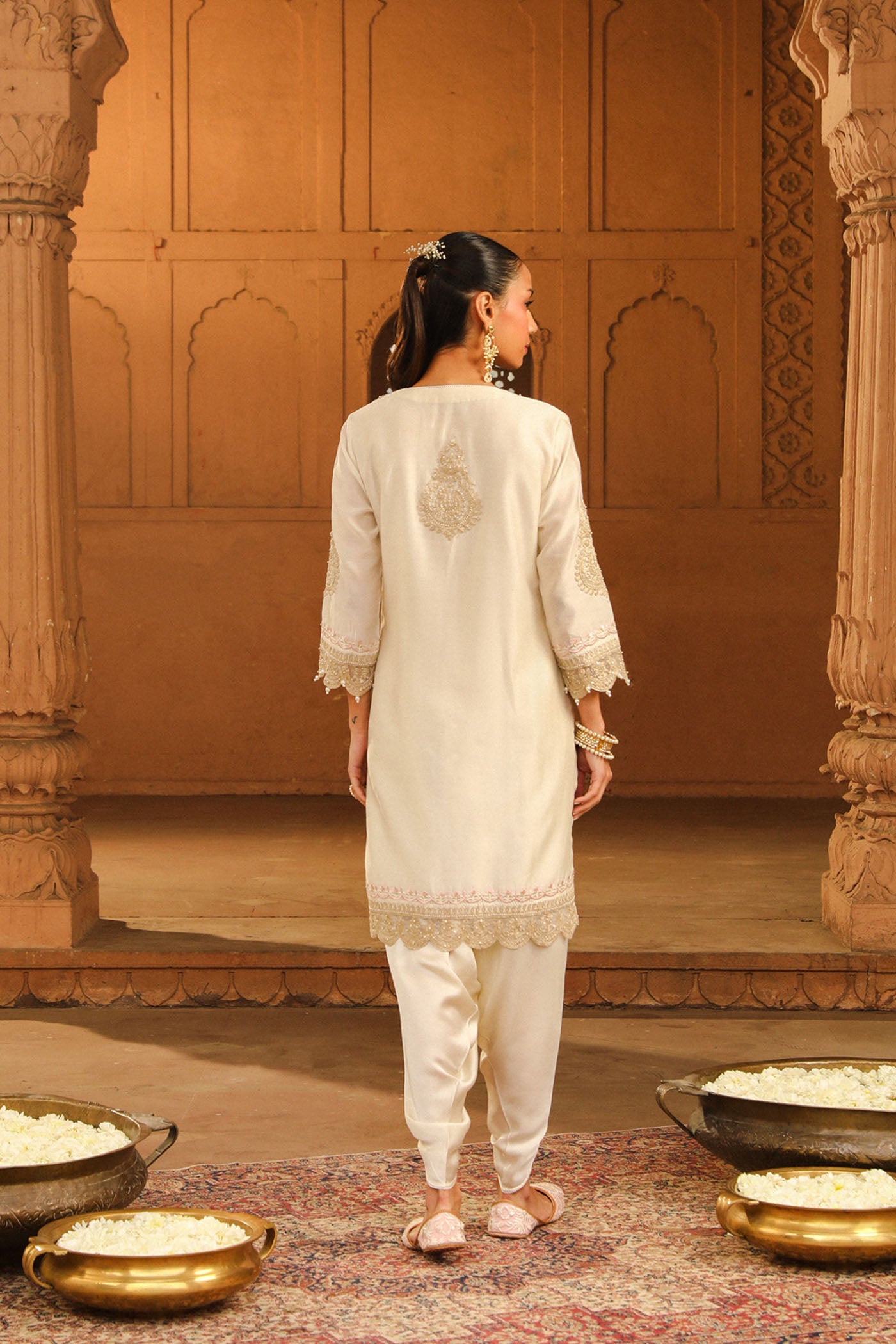 Anika- Daisy Ivory kurta with Dhoti