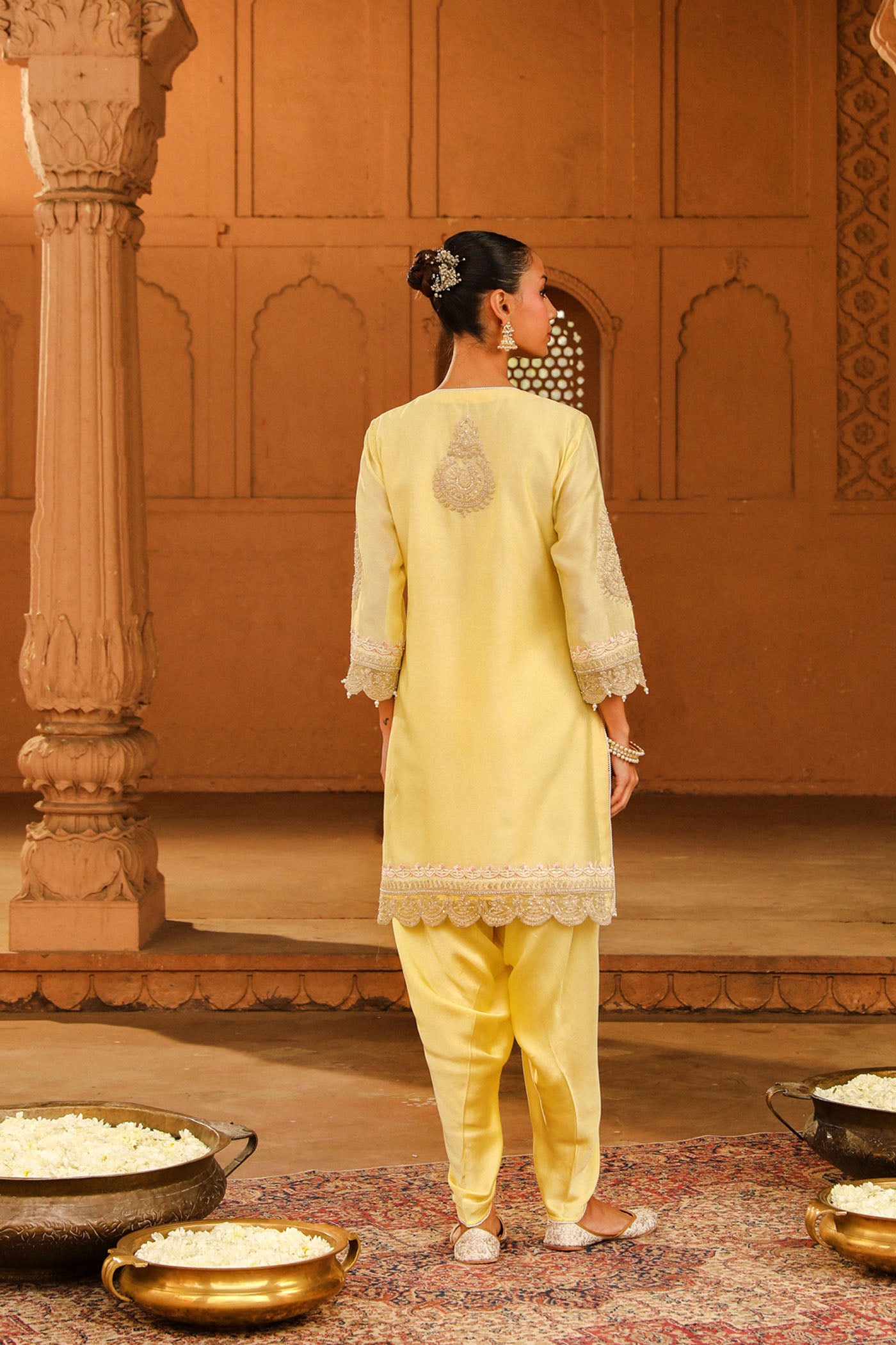 Anika - Lemon Yellow Kurta with dhoti