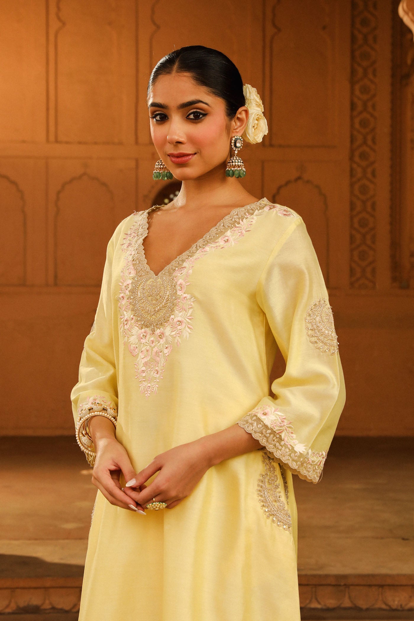 Akira - Lemon Yellow Long Choga with Salwar (Lxrts)
