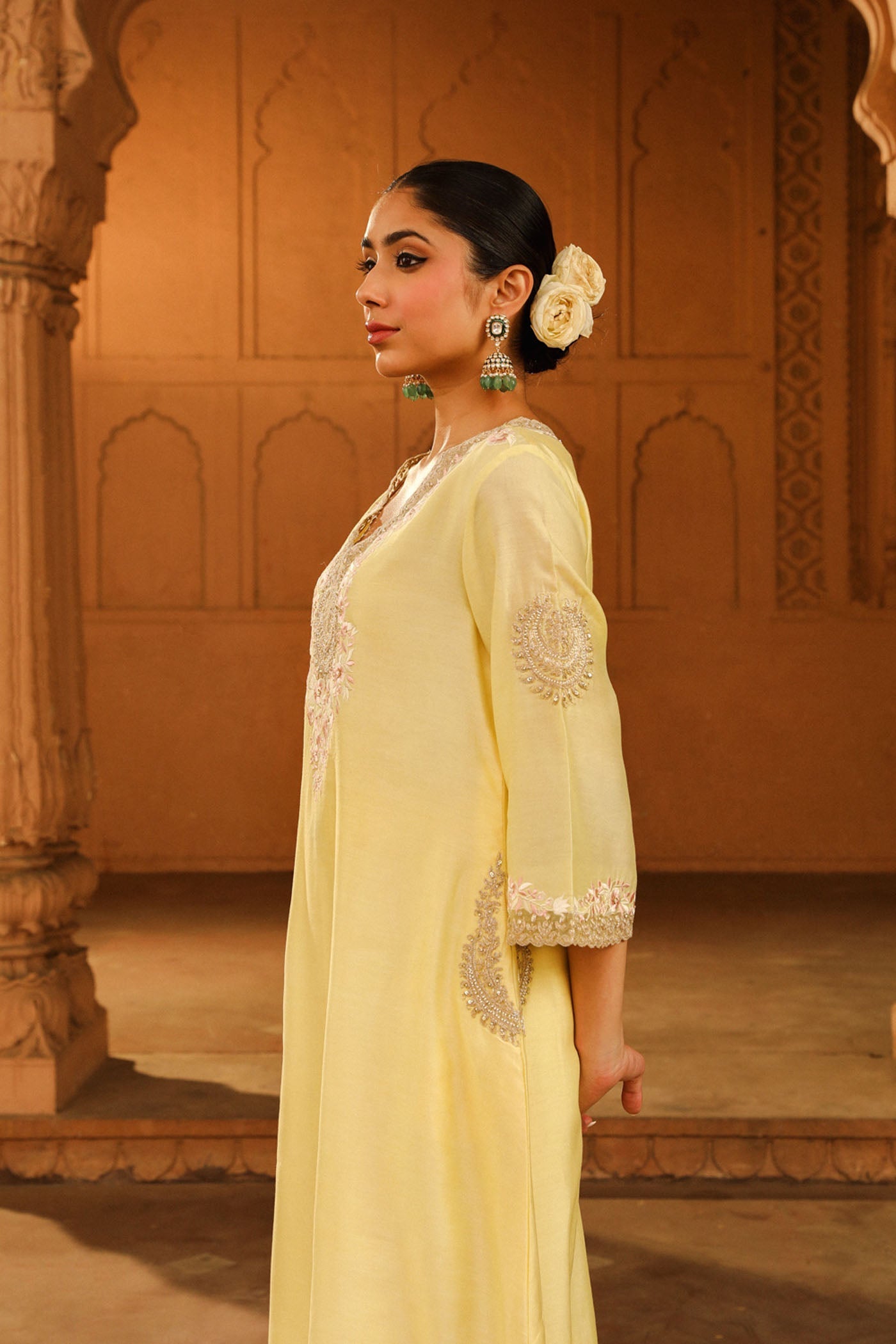 Akira - Lemon Yellow Long Choga with Salwar (Lxrts)