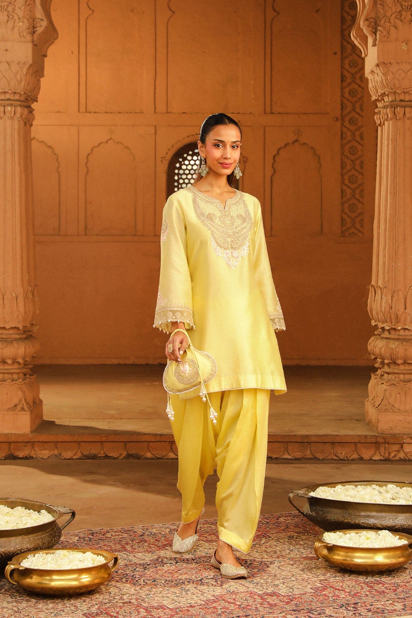 Ashira- Lemon Yellow Kurta With Salwar