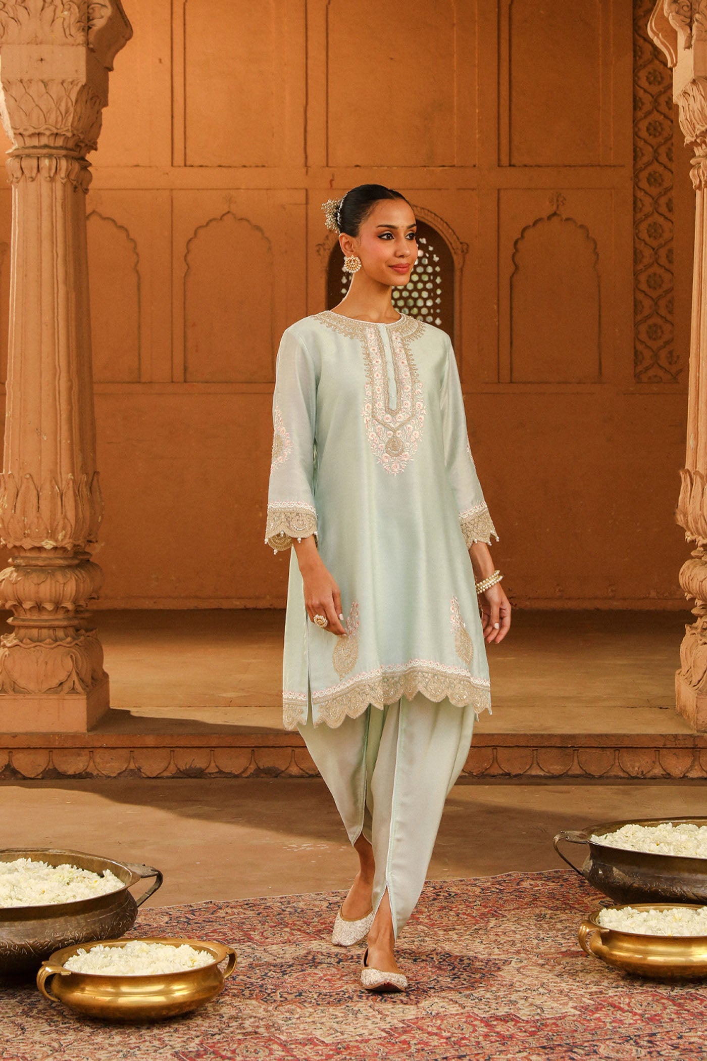 Ernika - Misty Green Kurta with dhoti