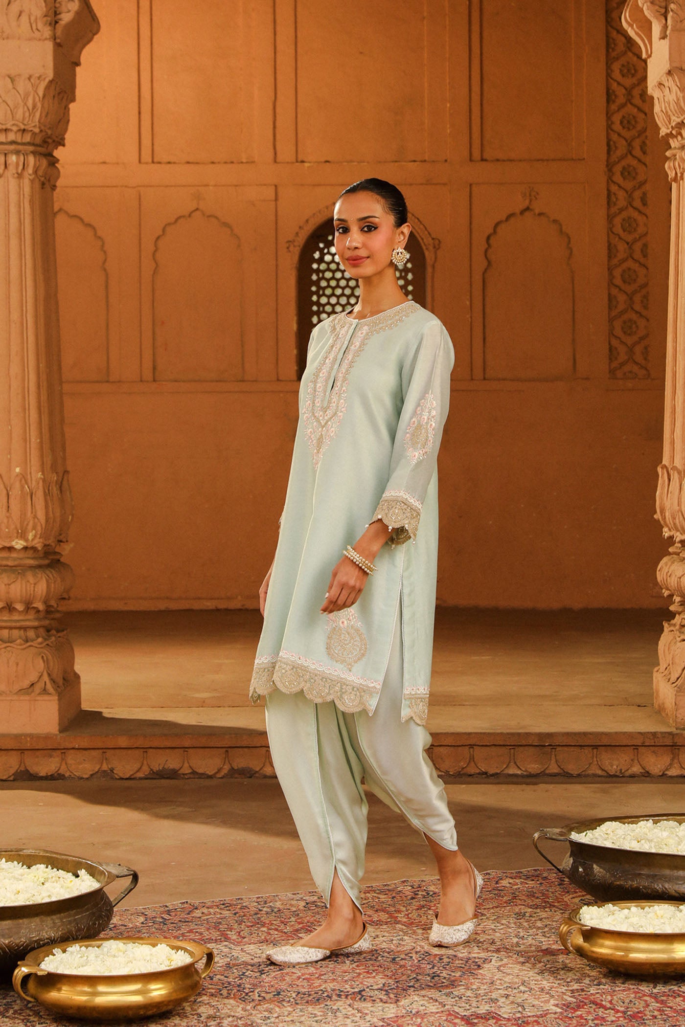 Ernika - Misty Green Kurta with dhoti