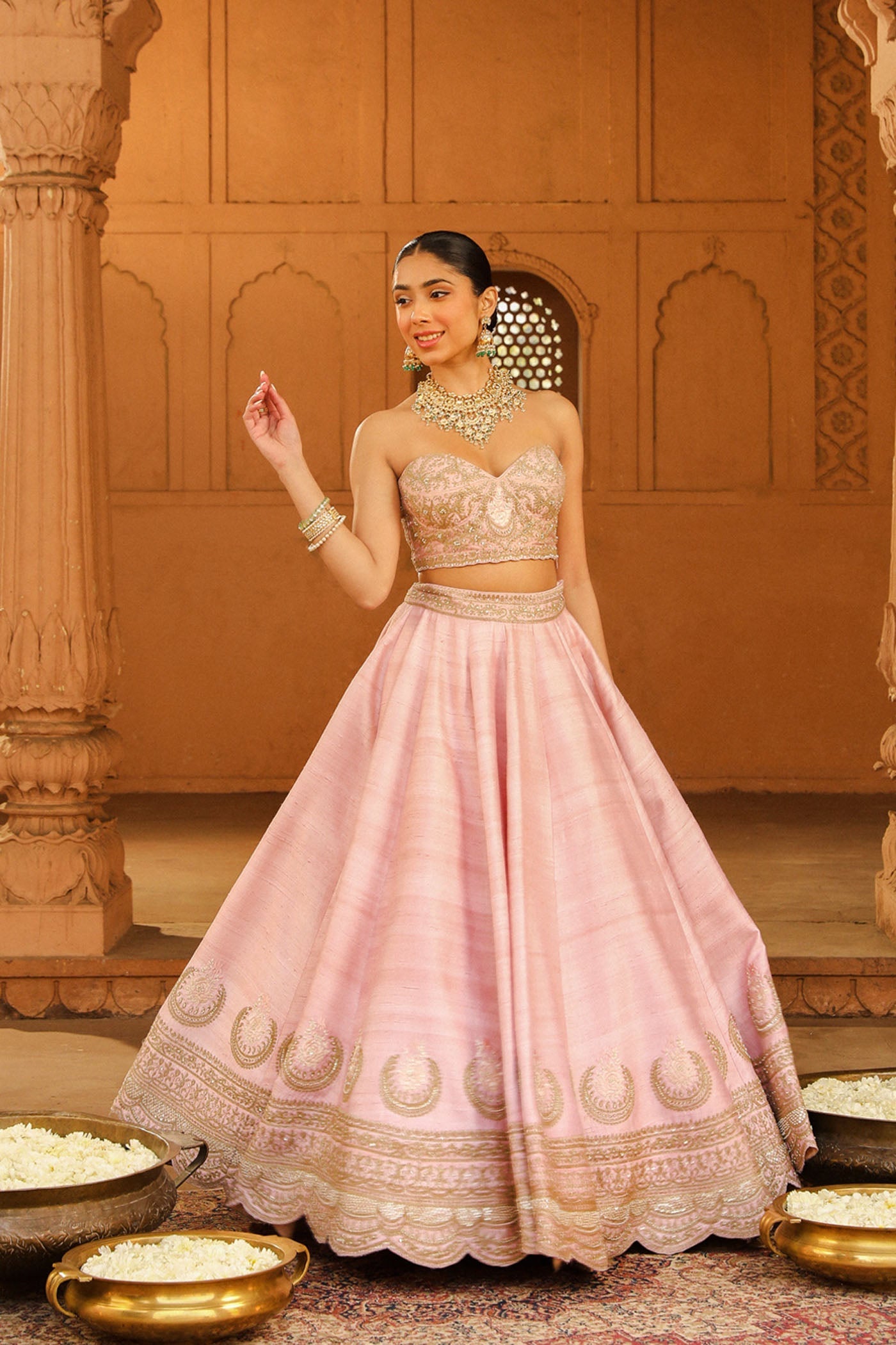 Razana - Blush Pink Lehenga Set with Dupatta (Lxrts)