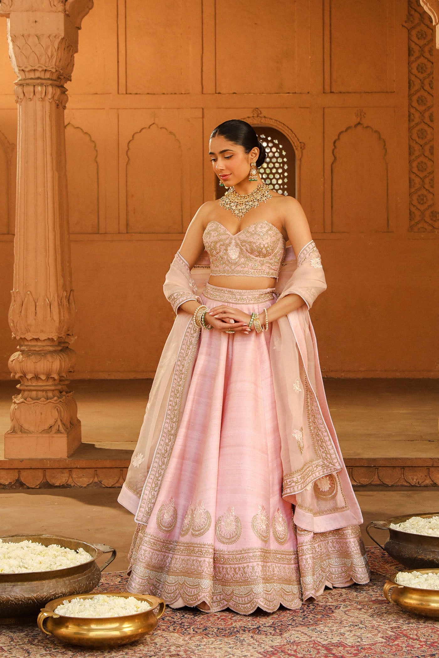 Razana - Blush Pink Lehenga Set with Dupatta (Lxrts)