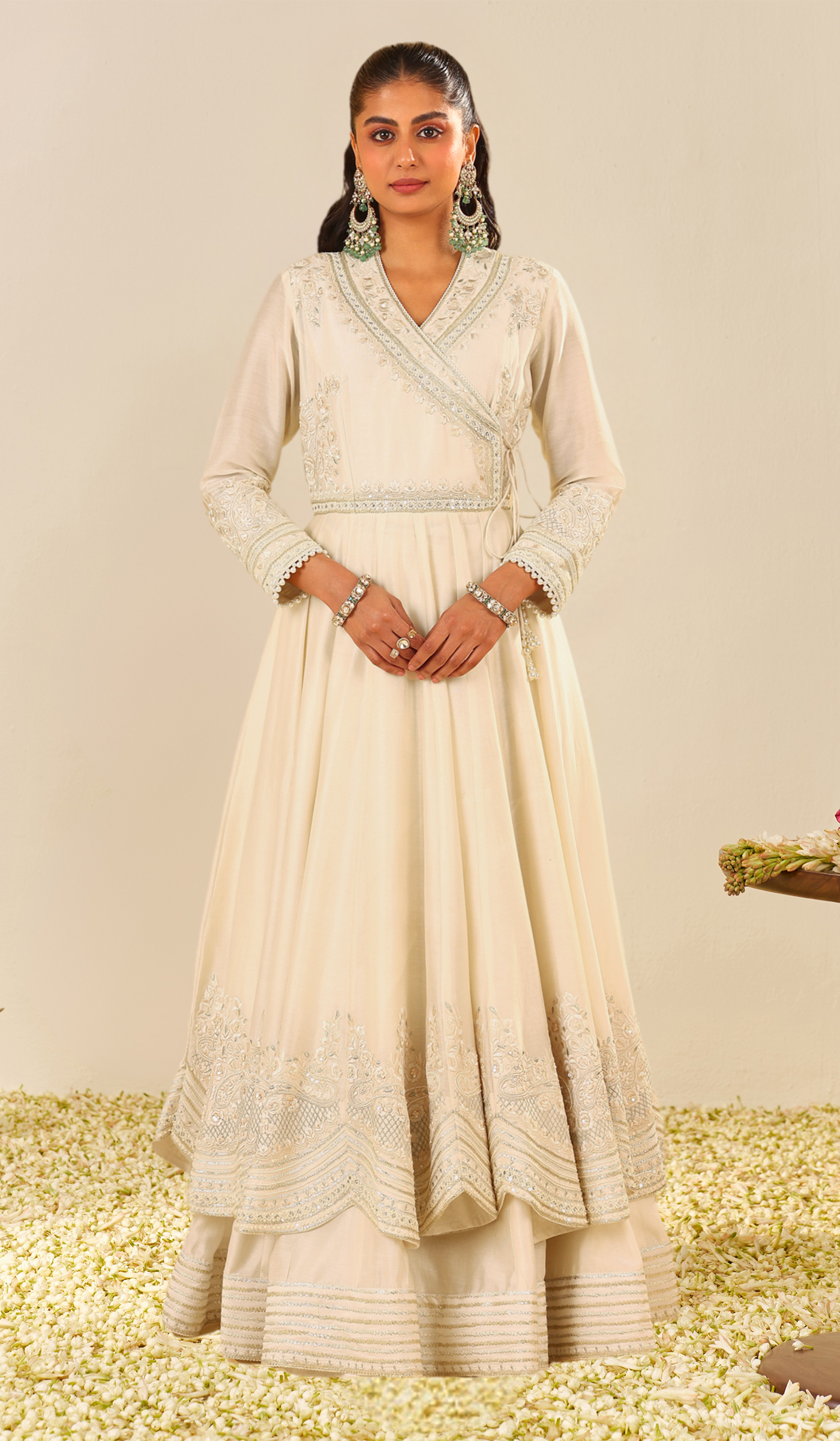 Ameena - Daisy Ivory Long Anarkali With Skirt (LXRTS)