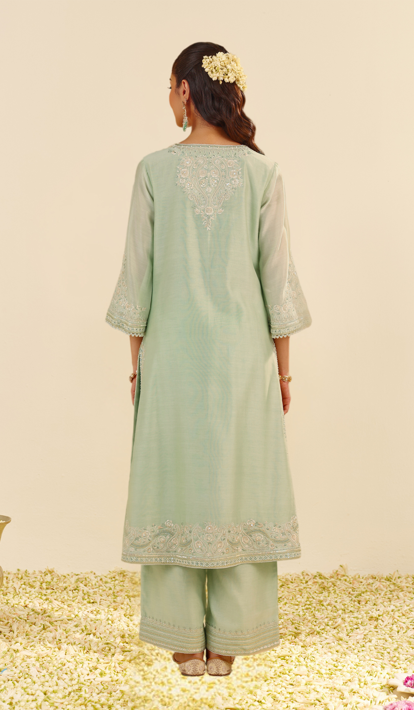 Sereen - Mint Green A-Line Kurta With Palazzo (LXRTS)