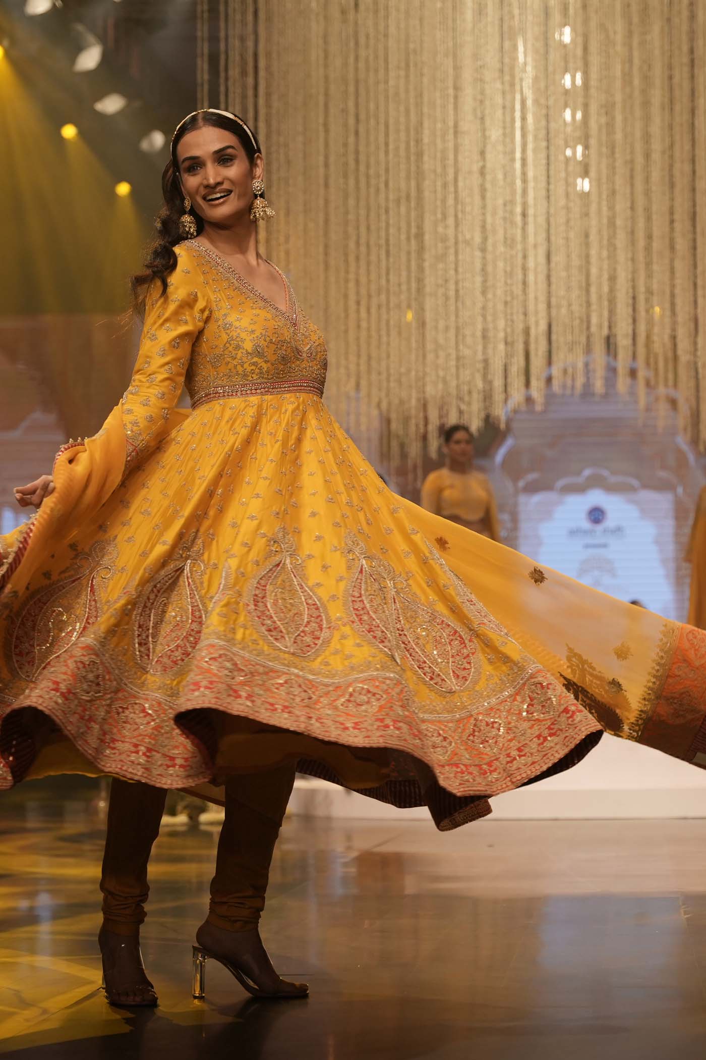 Shazia - Mustard Anarkaali with Chooridaar (Lxrts)