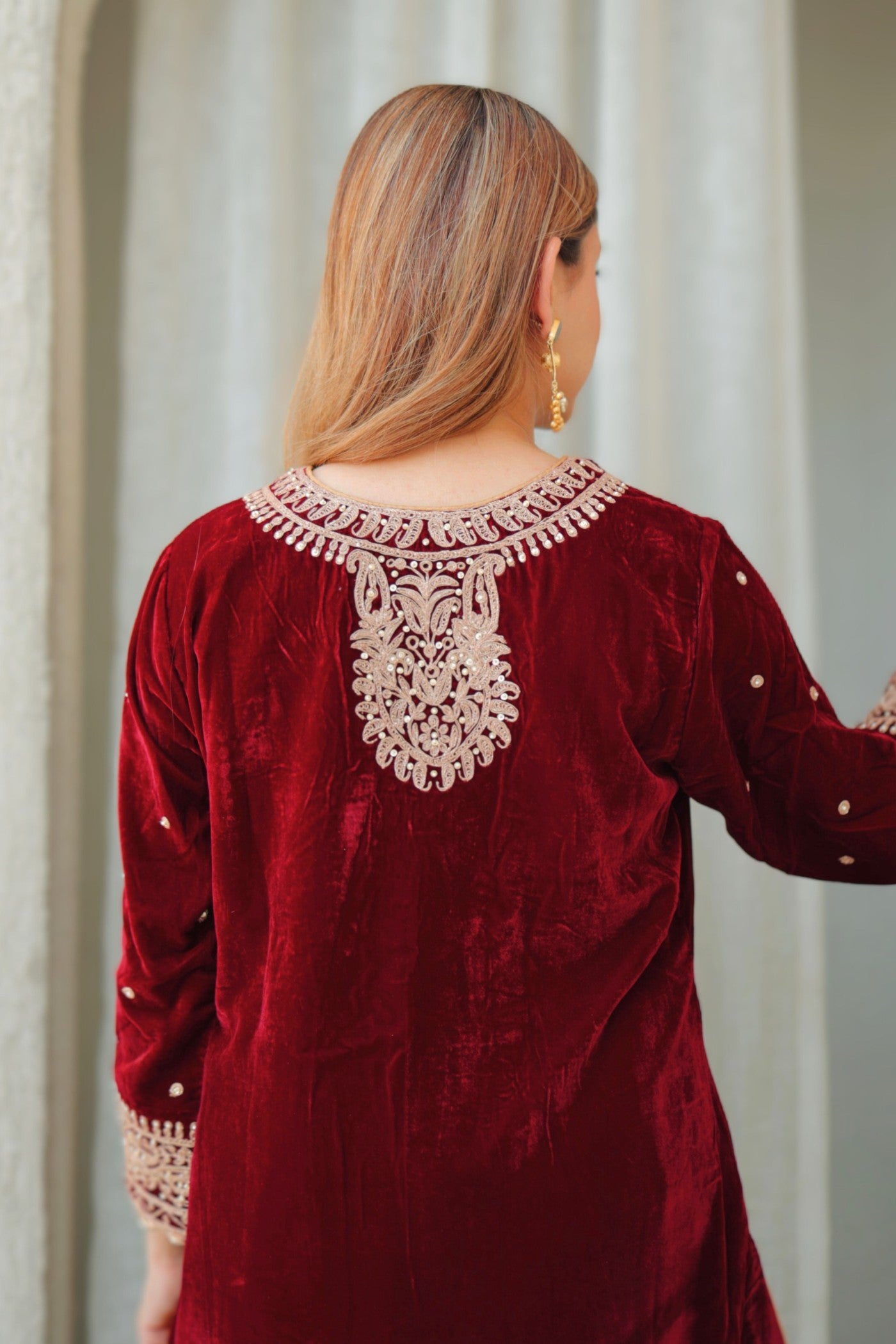 Ayat - Silk Velvet Short Kurta with Salwar (RTS)