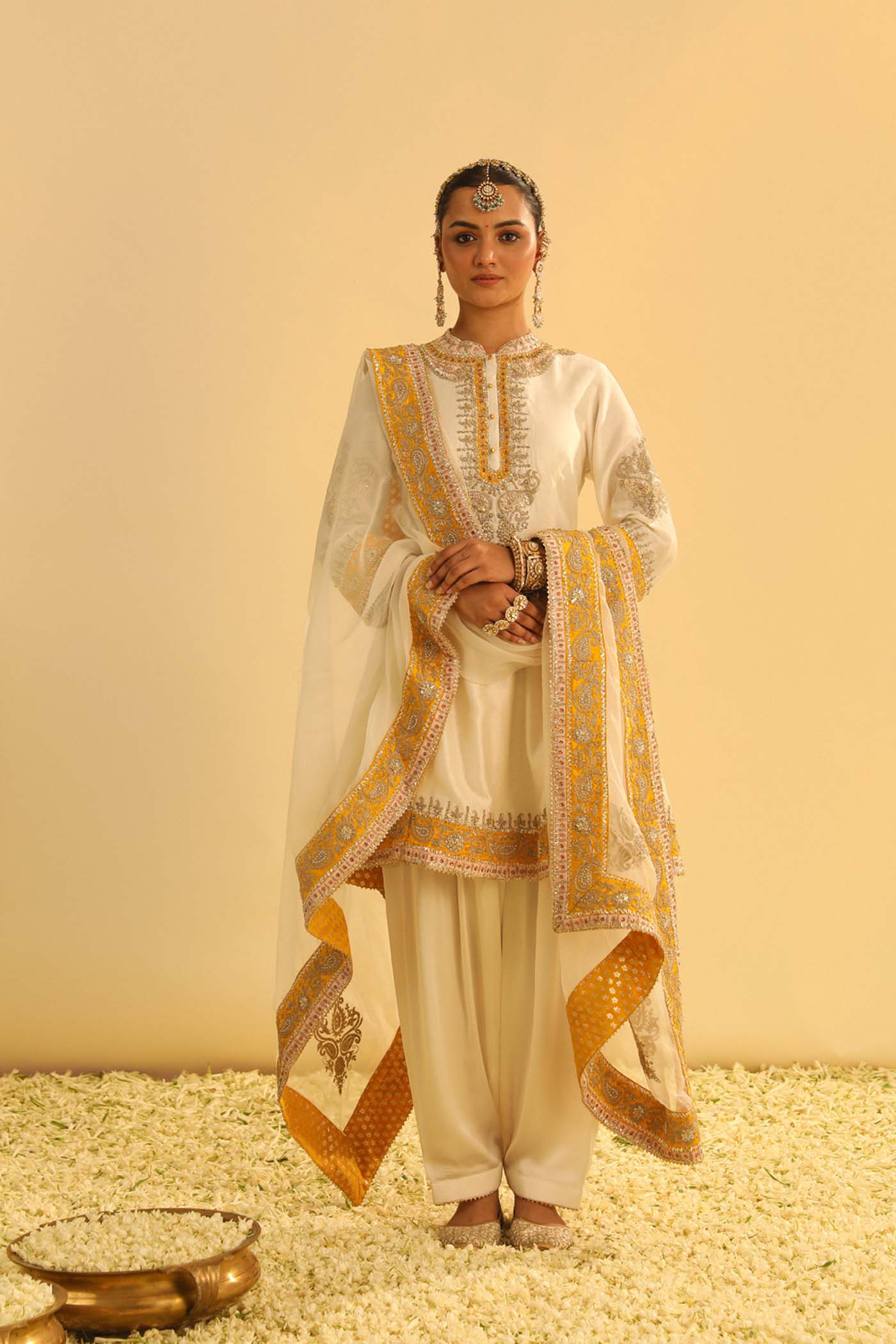 Genelia d'souza in Amani - Daisy Ivory A-line Kurta With Salwar & Dupatta