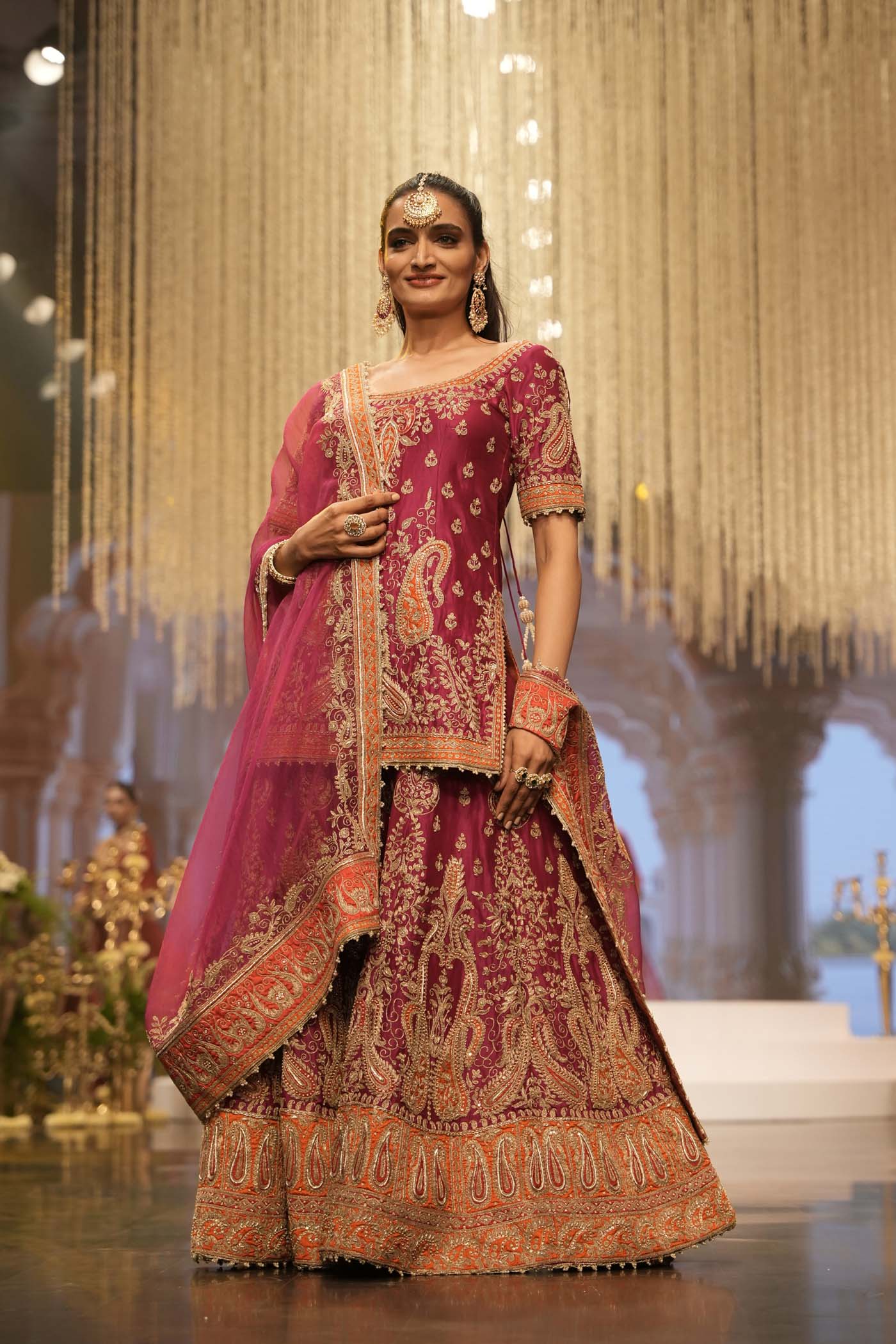Mahi Vinod In Ishwa - Hotpink Kurta with Sharara