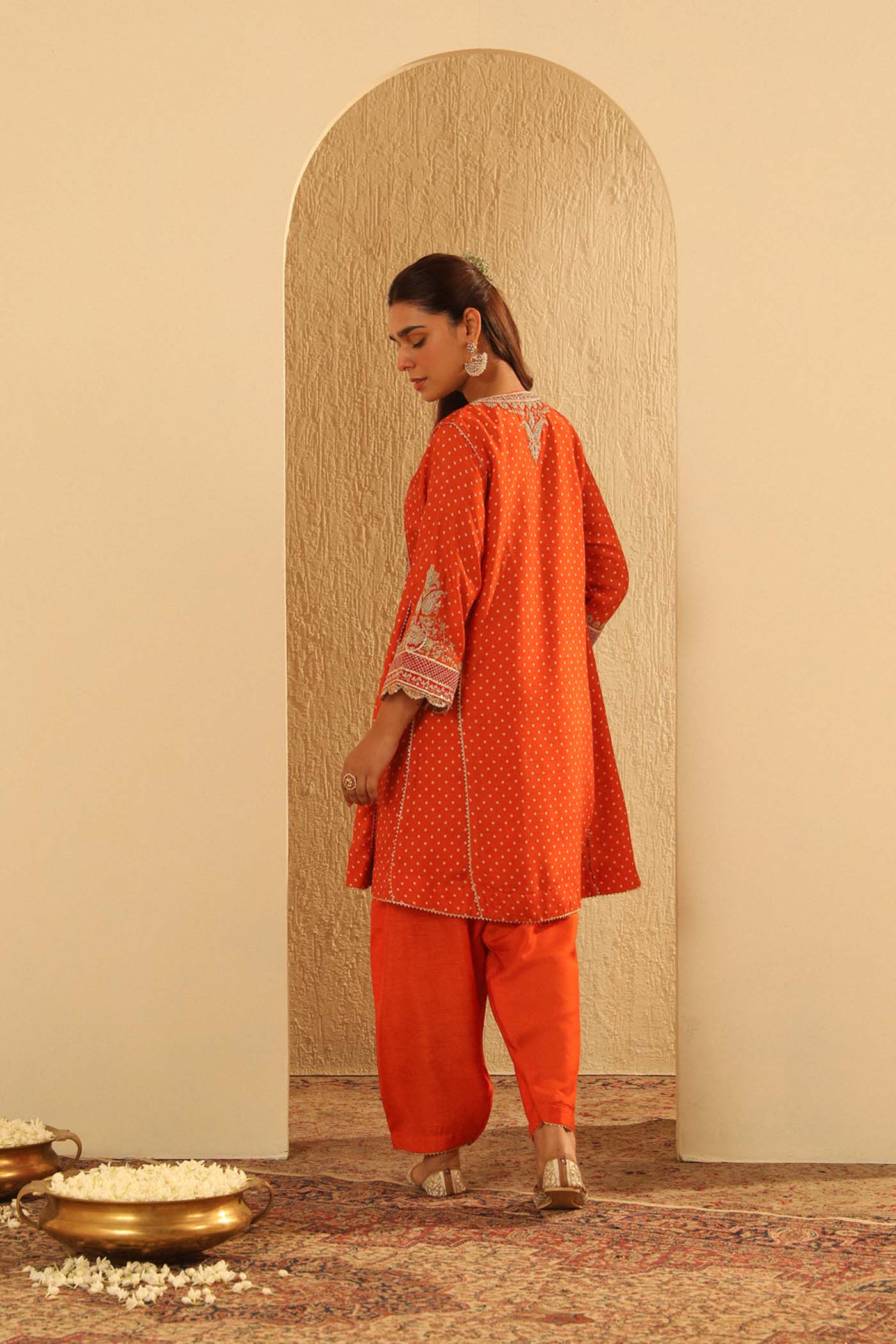 Prisha - Orange Kalidaar Choga with Salwar (Lxrts)