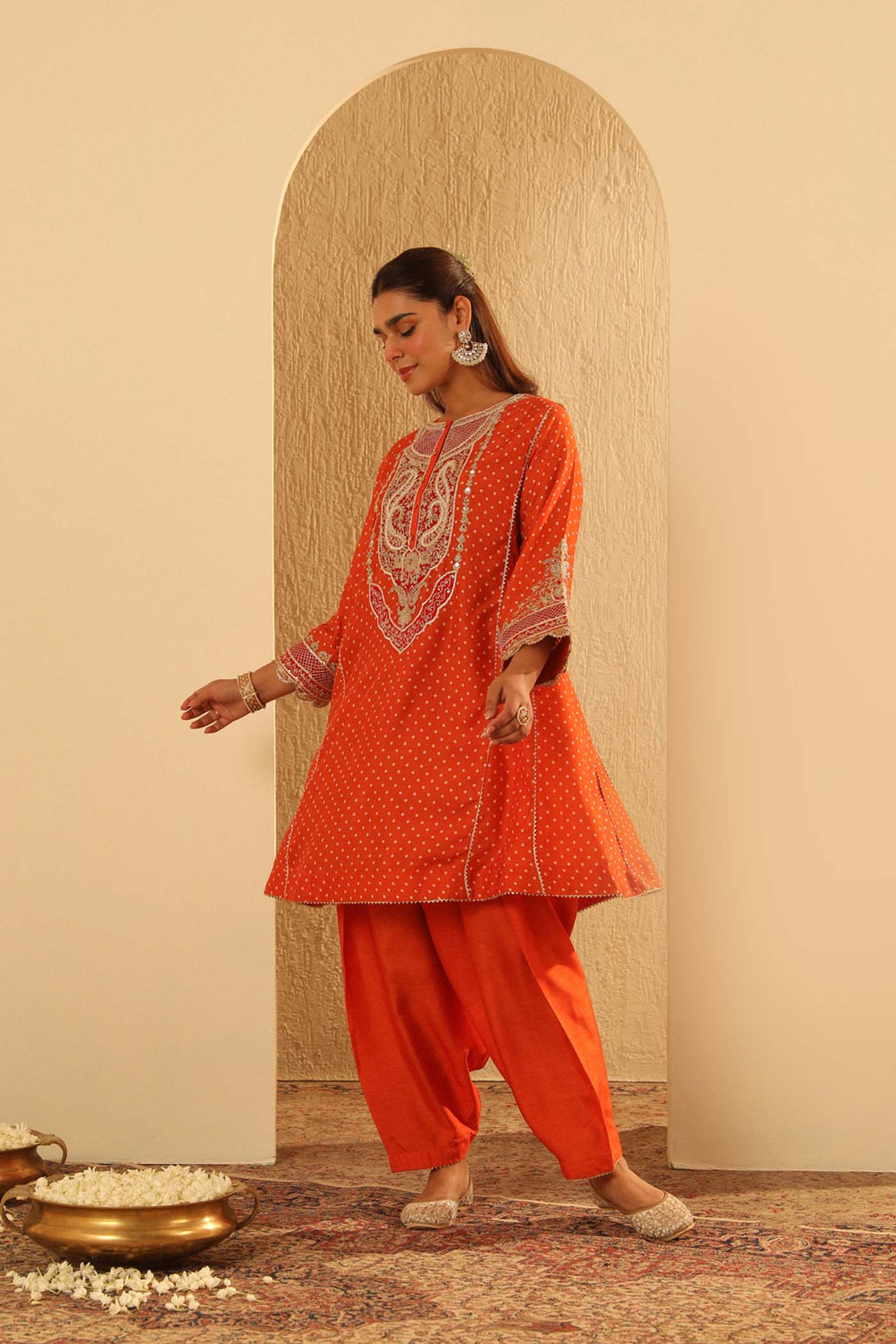 Prisha - Orange Kalidaar Choga with Salwar (Lxrts)