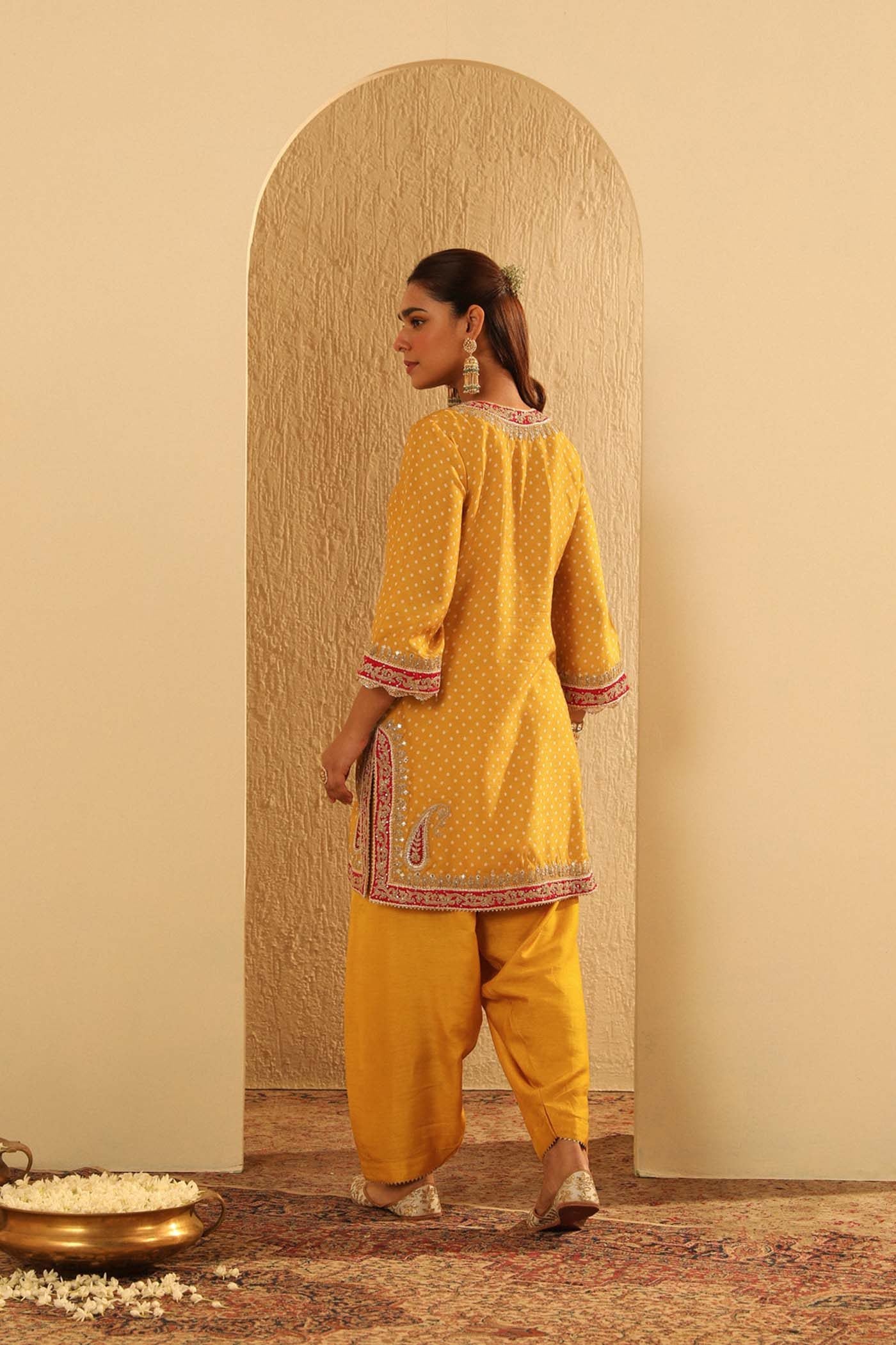 Kiana - Heirloom Mustard Kurta With Salwar And Dupatta