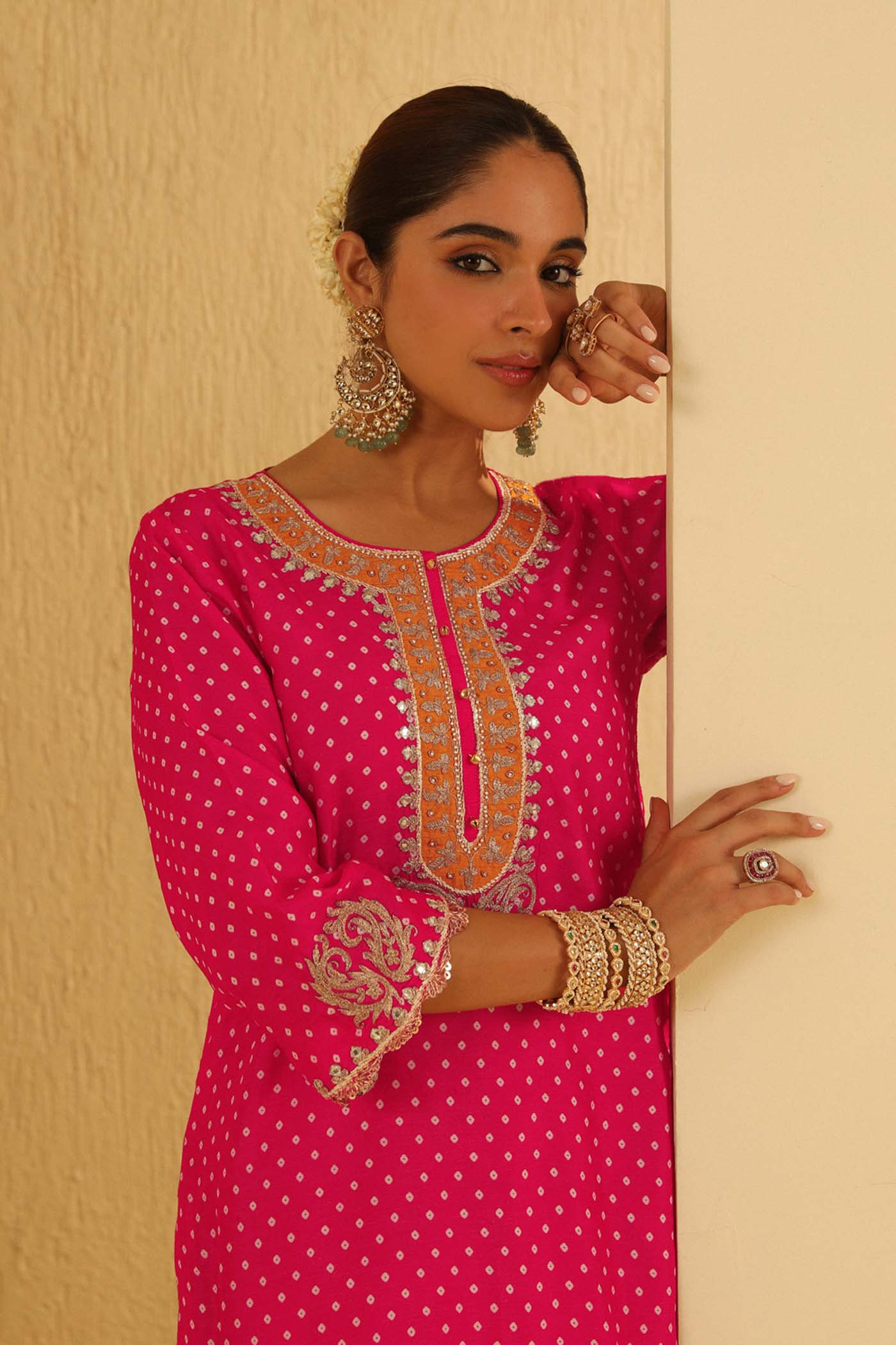 Noora - Hotpink Short Kurta with Salwar (Lxrts)
