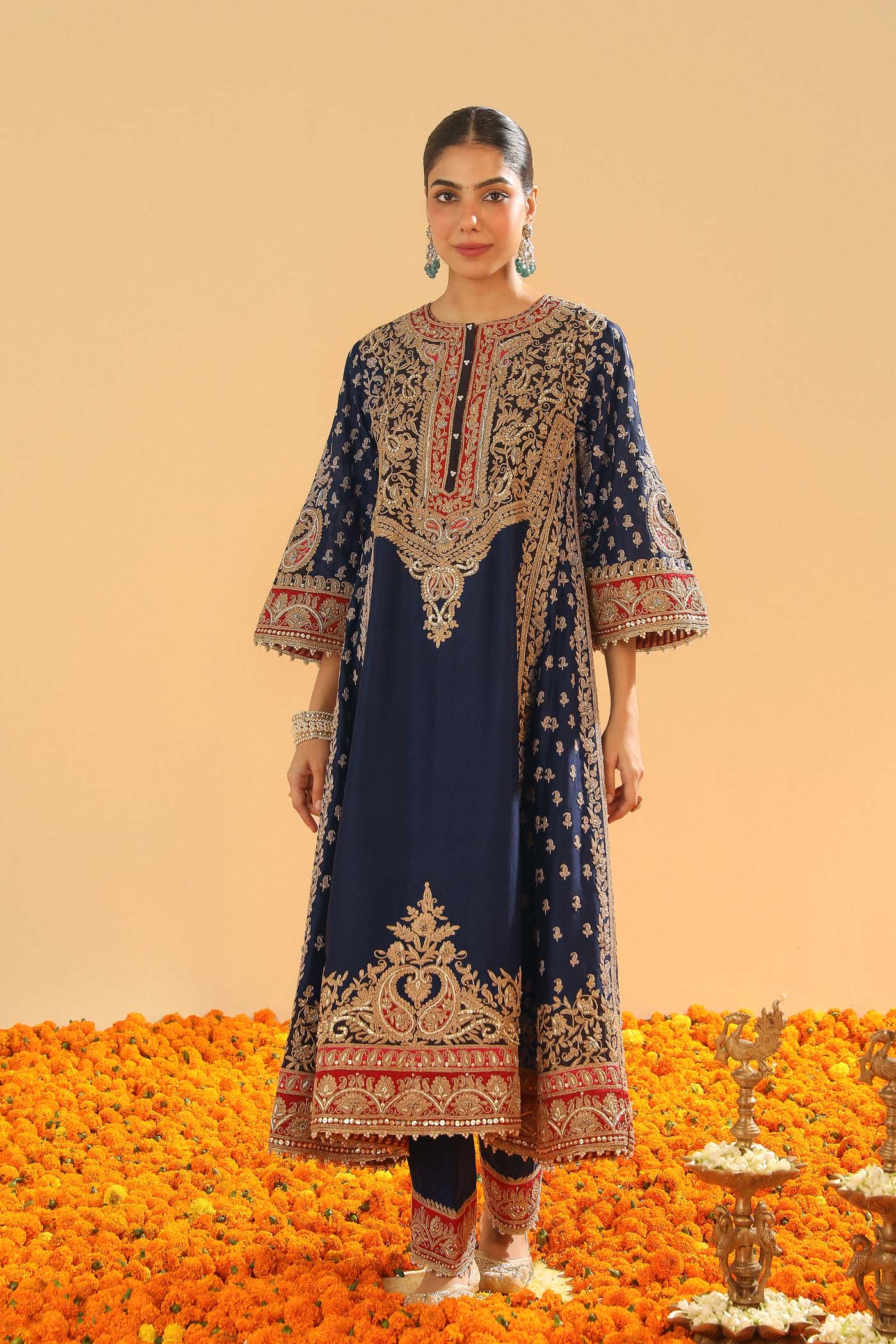Hana - Deep Blue Long Kalidaar Chauga with Salwar (Lxrts)