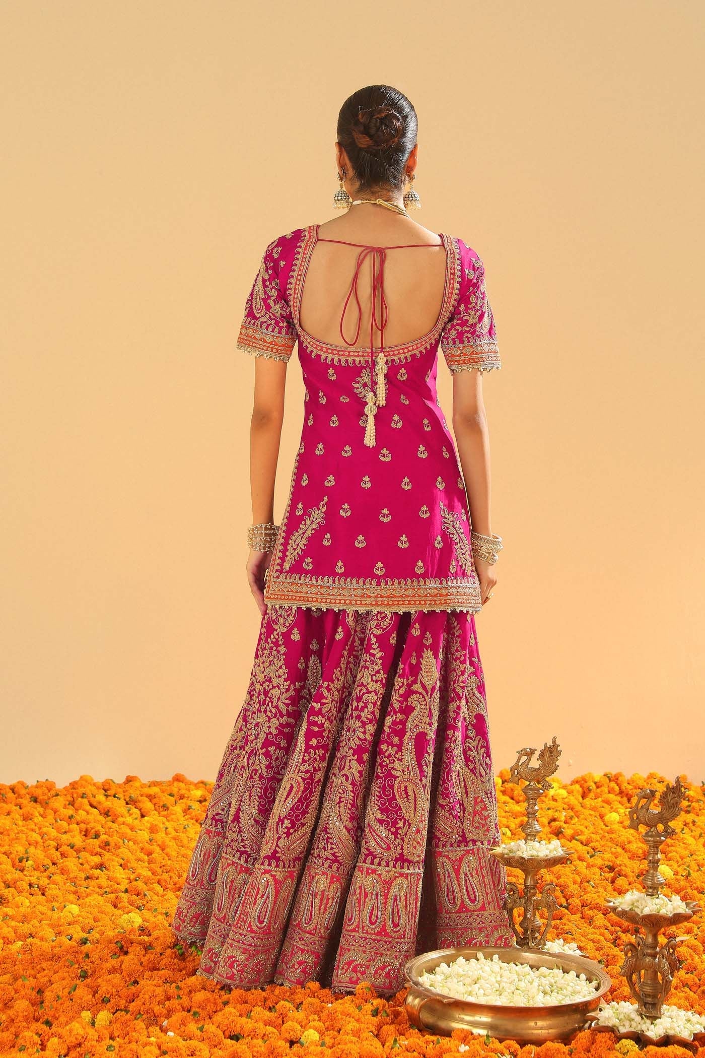 Ishwa - Hotpink Kurta with Sharara (Lxrts)