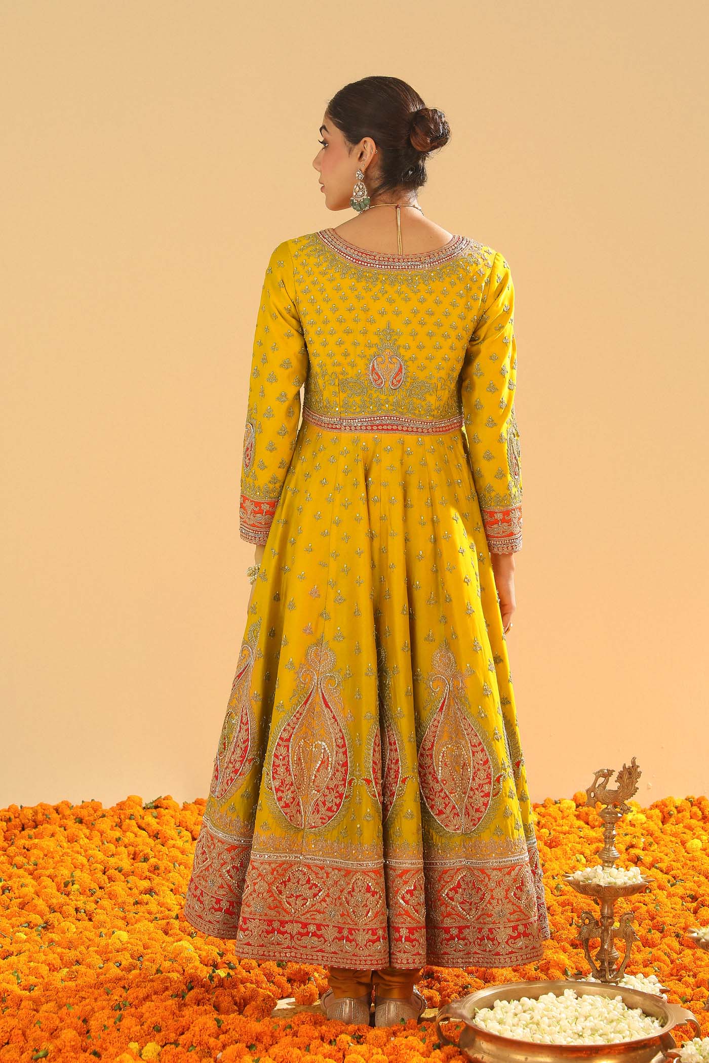 Shazia - Mustard Anarkaali with Chooridaar (Lxrts)