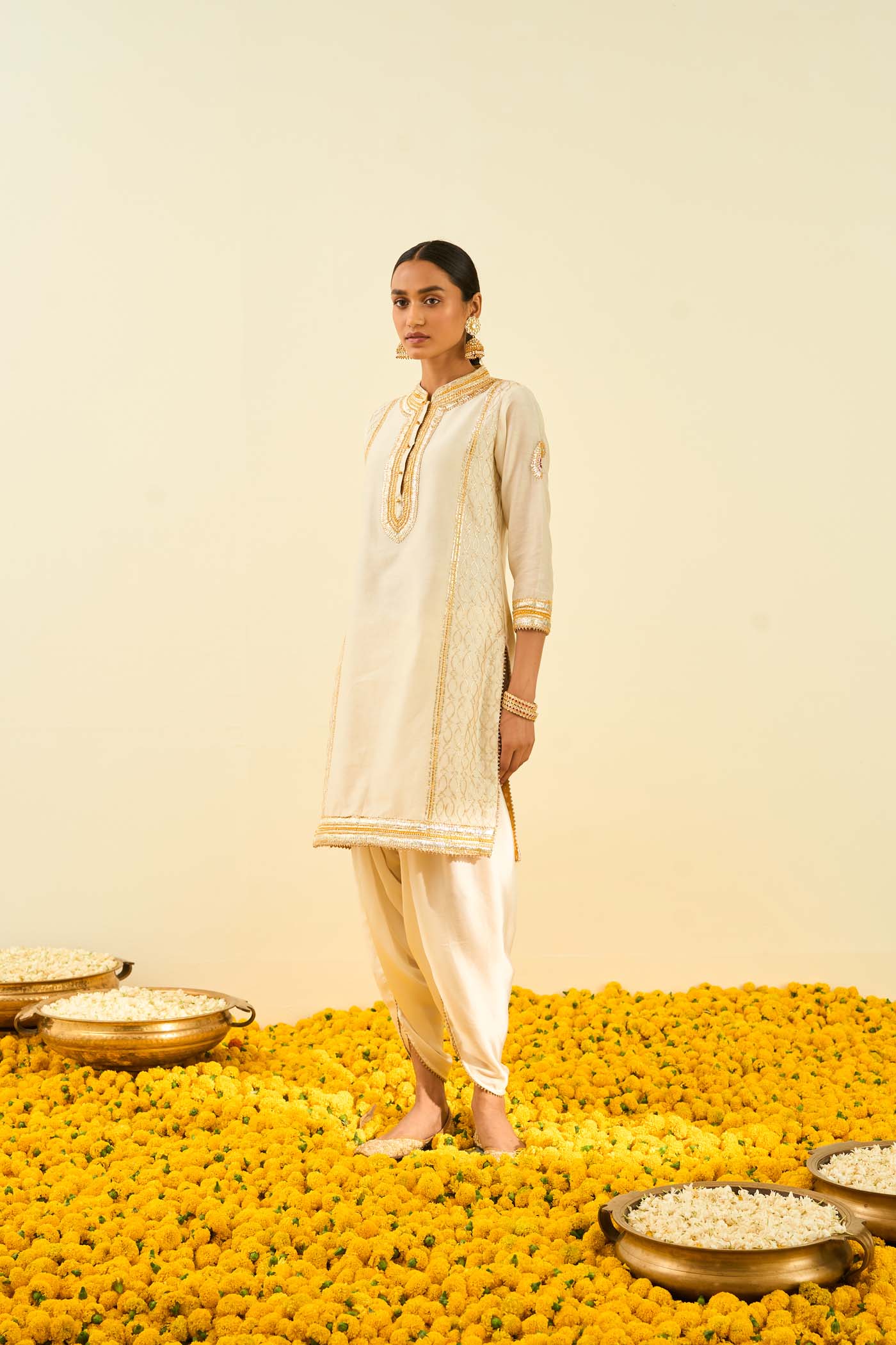 Aliza Daisy Ivory kurta with dhoti