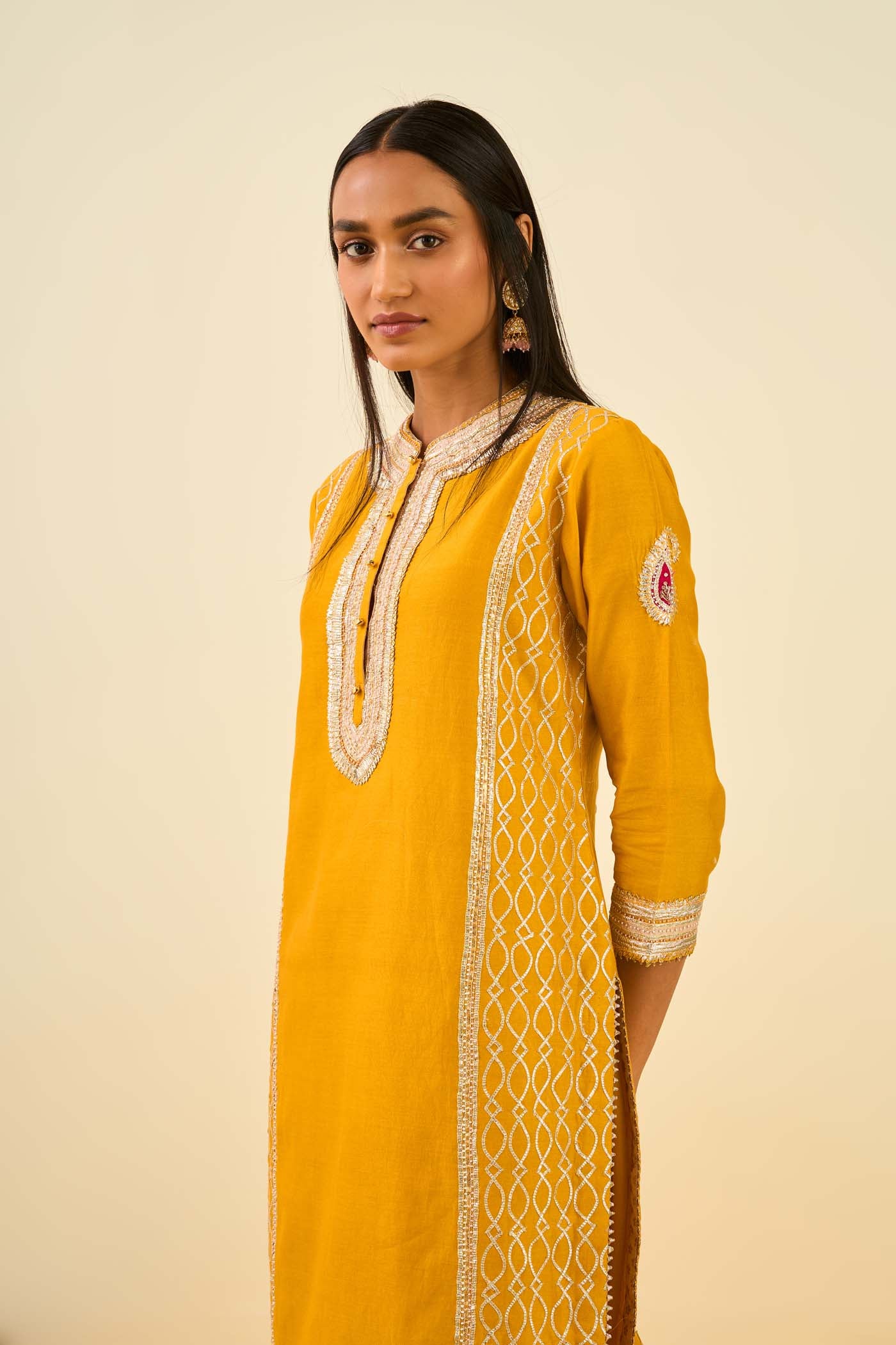 Aliza Glaze Mustard kurta with dhoti