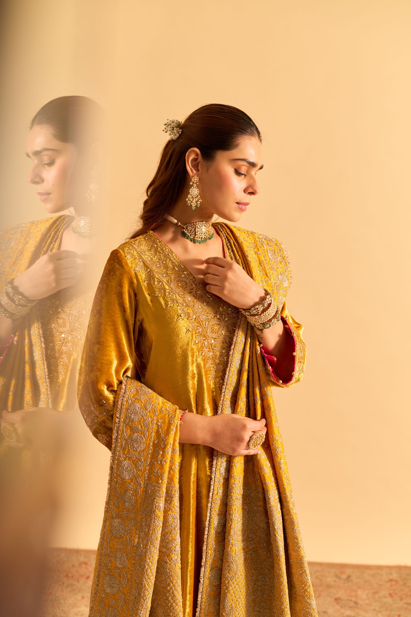 Aynaz - Mustard Kurta with Salwar