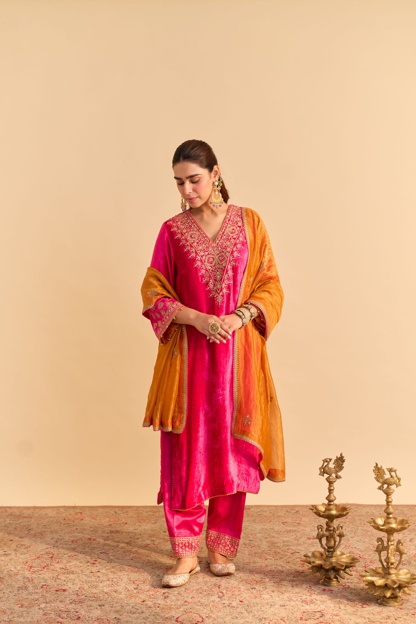 Aynaz - Hotpink Kurta with Salwar