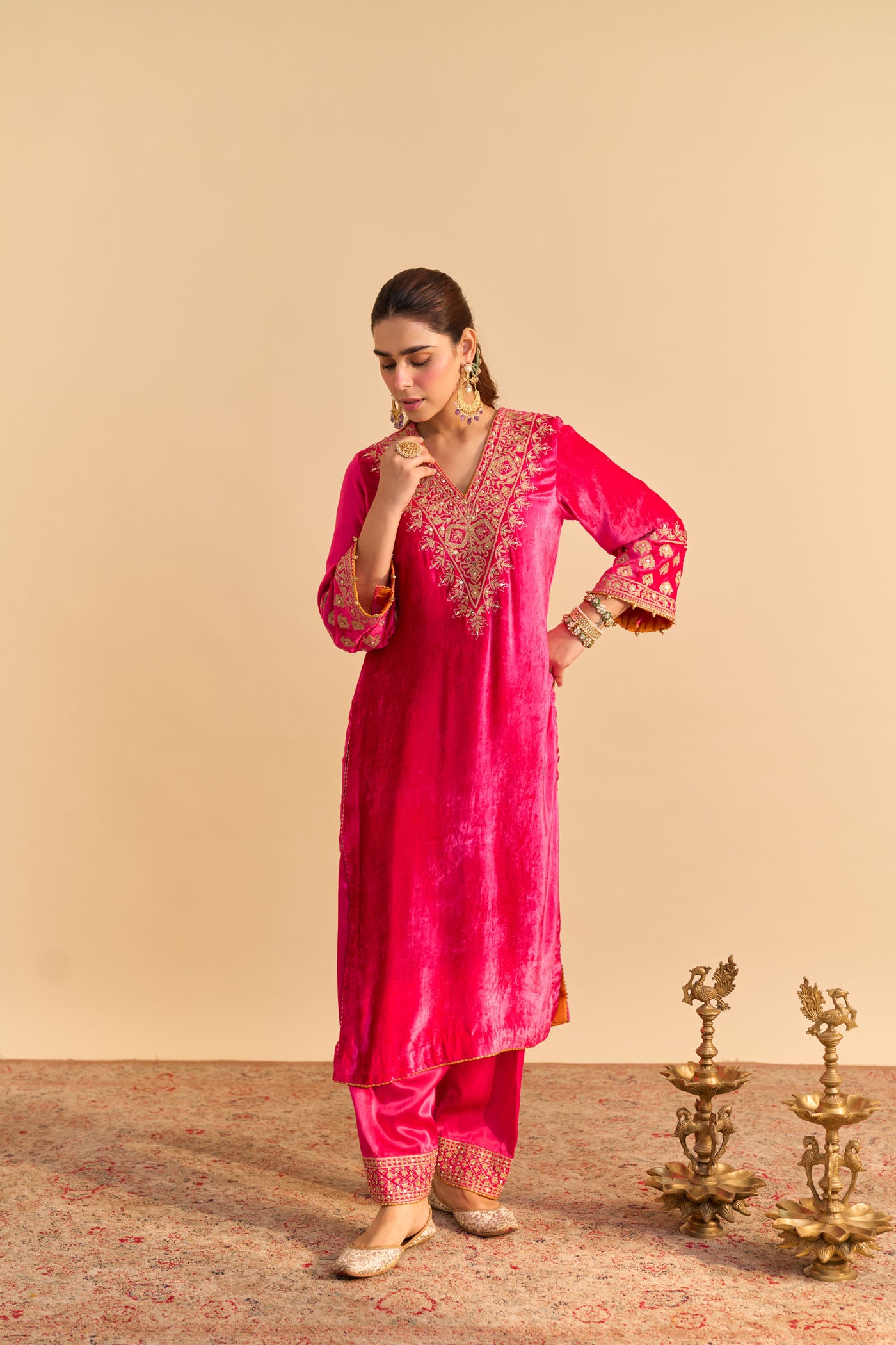 Aynaz - Hotpink Kurta with Salwar