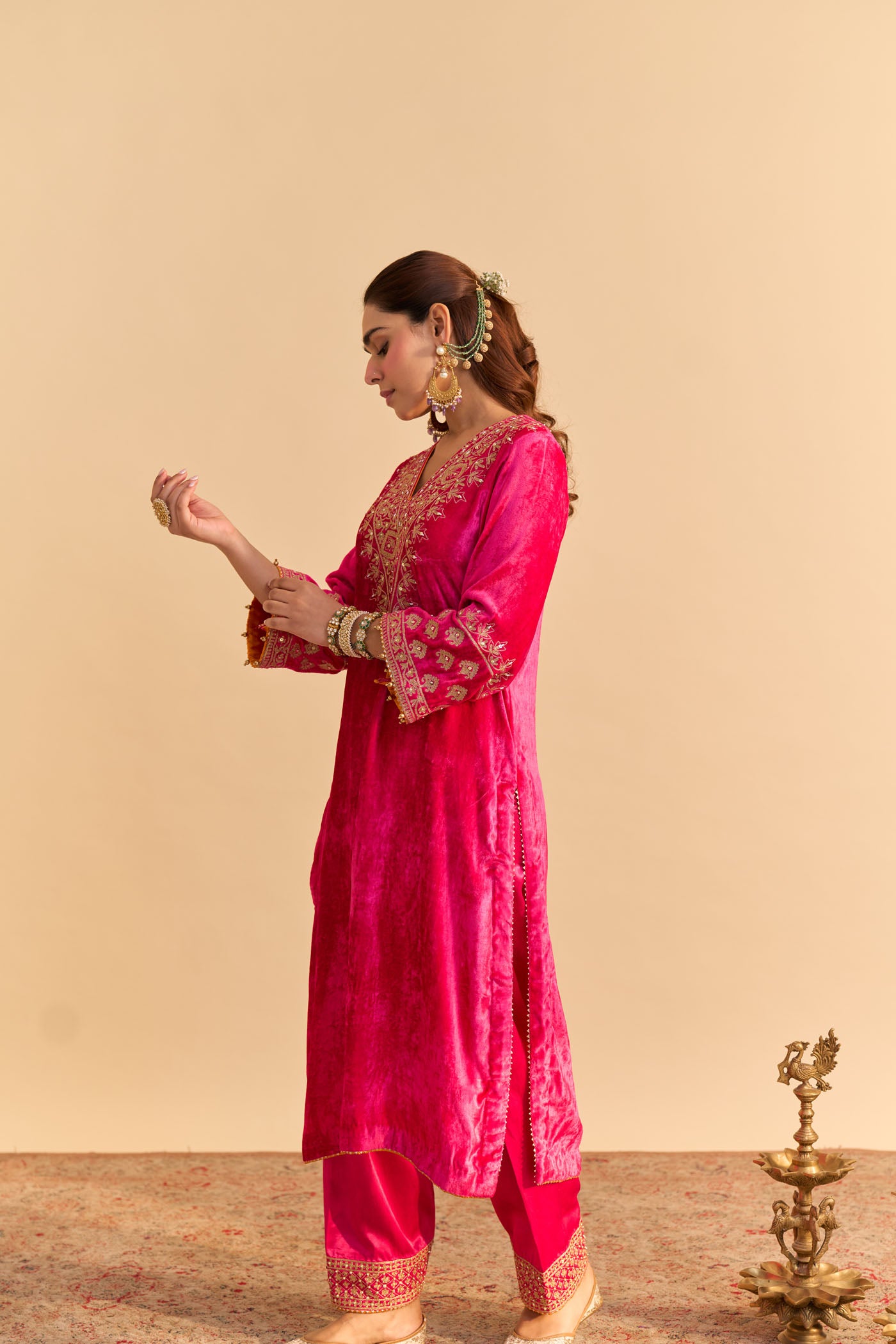 Aynaz - Hotpink Kurta with Salwar