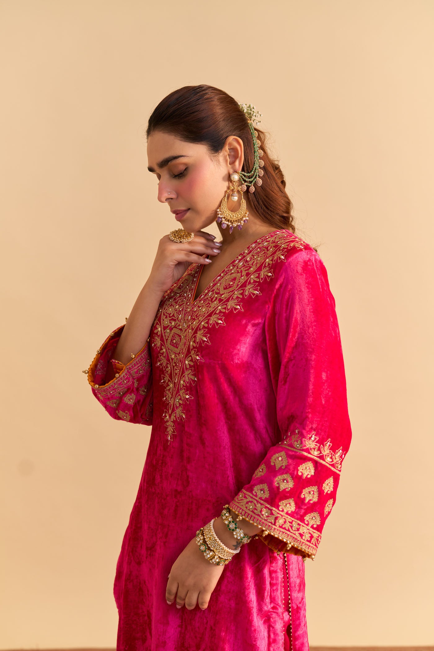 Aynaz - Hotpink Kurta with Salwar