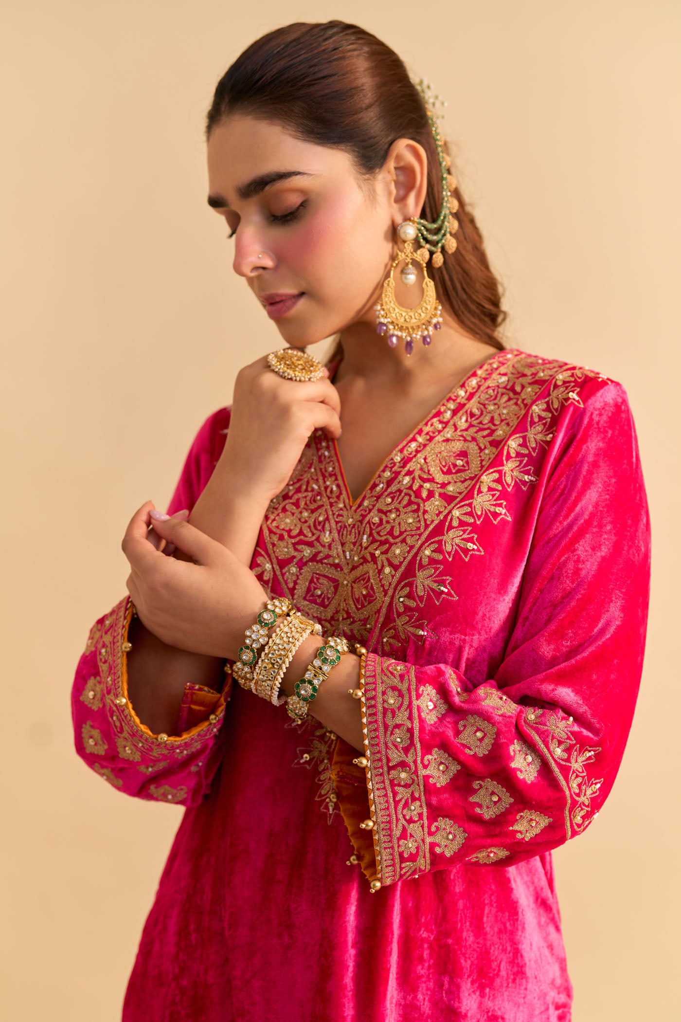 Aynaz - Hotpink Kurta with Salwar