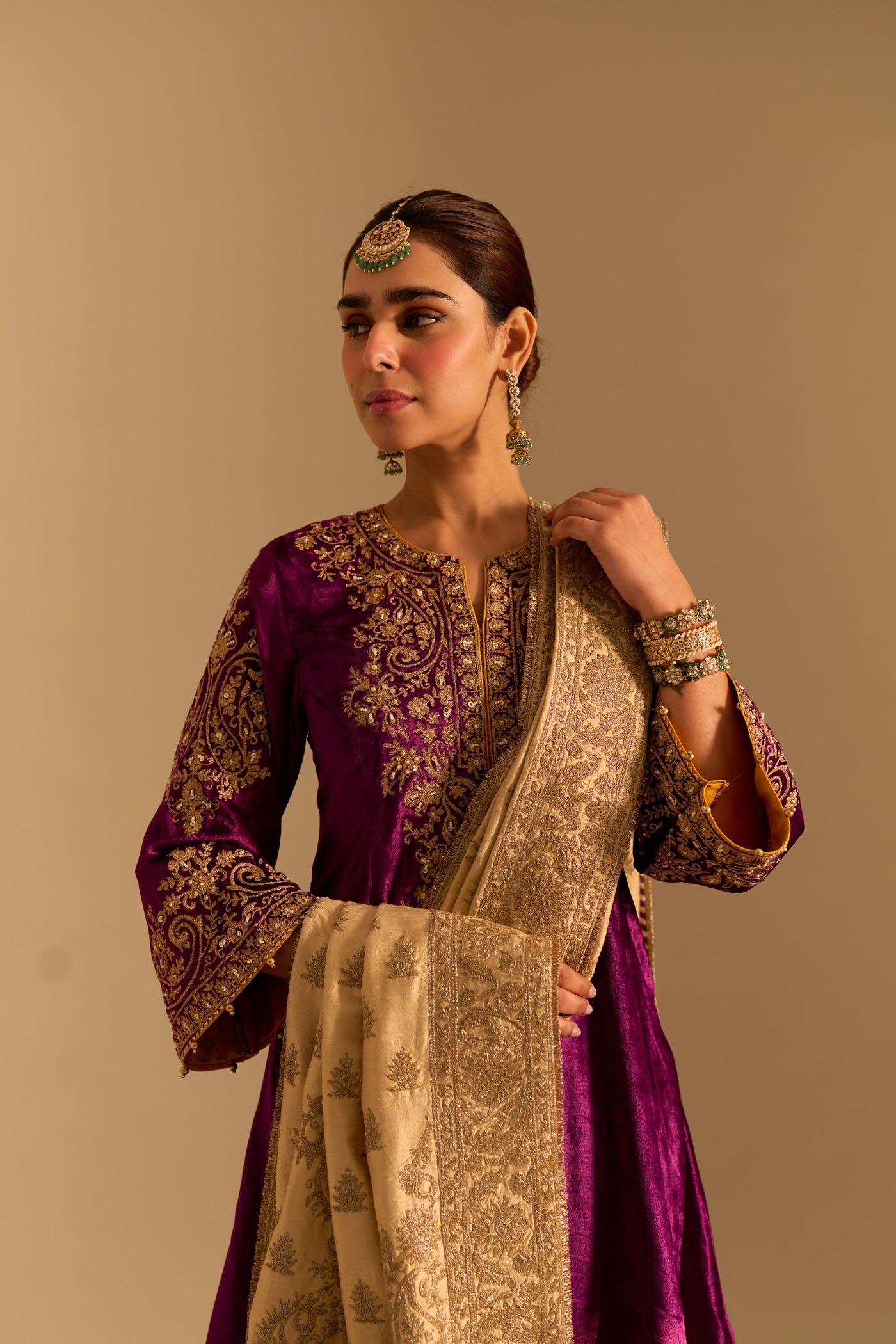 Eira - Deep Purple A-line Kurta with Dhoti