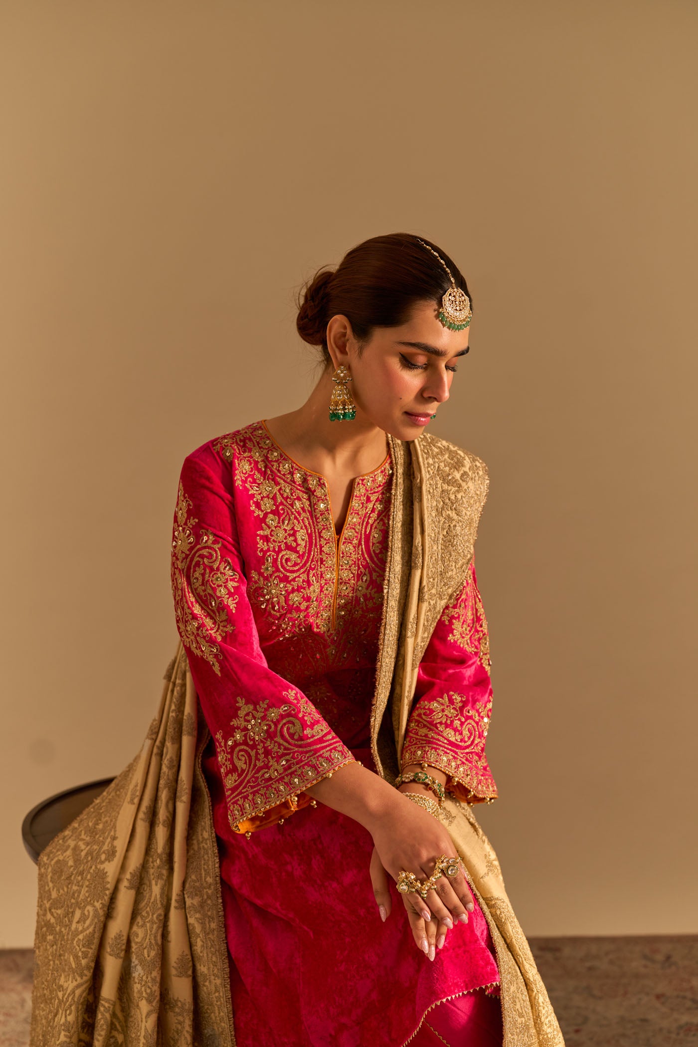 Eira - Hotpink A-line Kurta with Dhoti