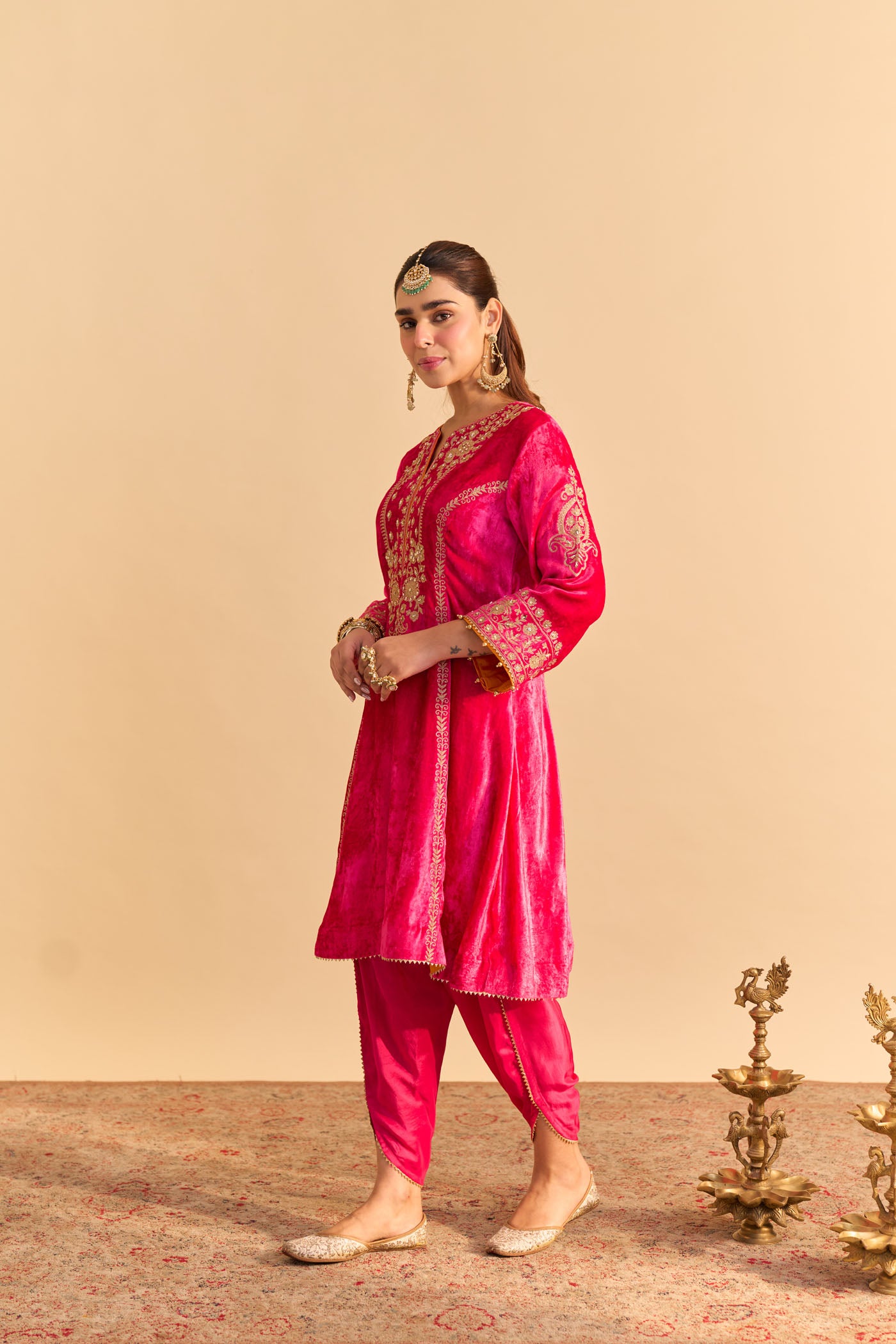 Ziara - Hotpink Kurta with Dhoti