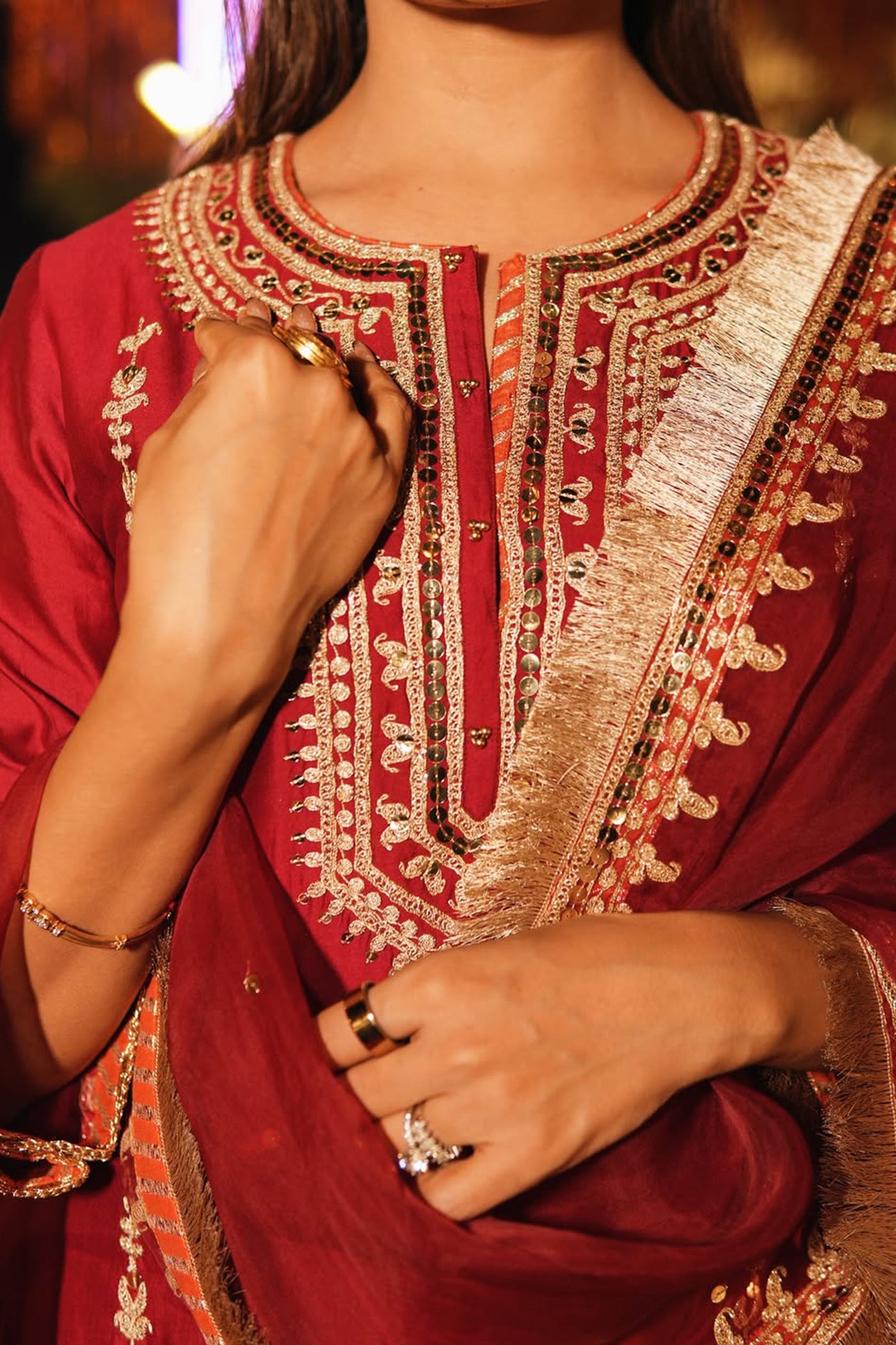 Supriya Nagpal In MEHAK - DEEP RED SHORT KURTA WITH SALWAR AND DUPATTA