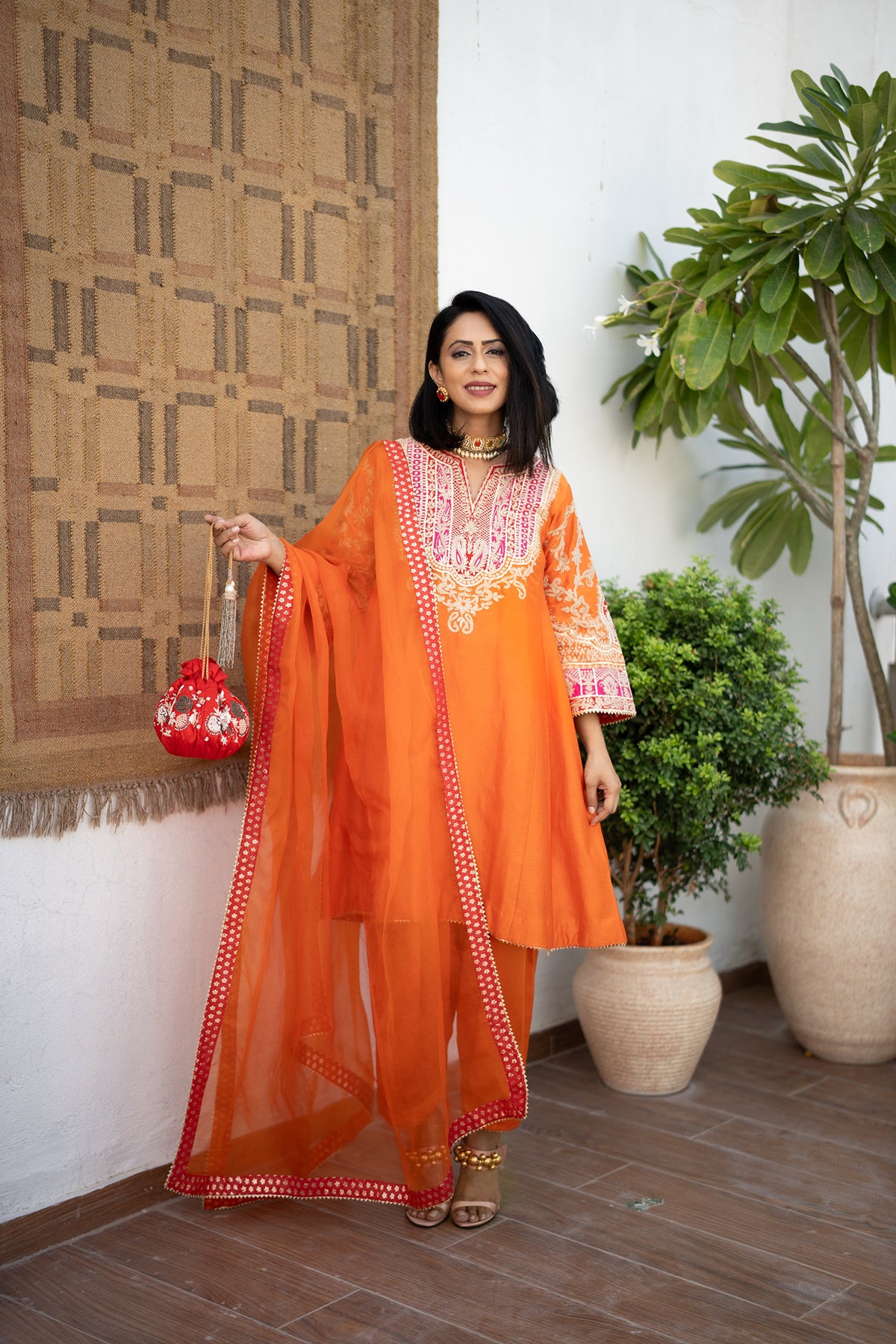 Pavitra Sagar In MOHSINA - Orange SHORT KALIDAAR CHOGA WITH SALWAR