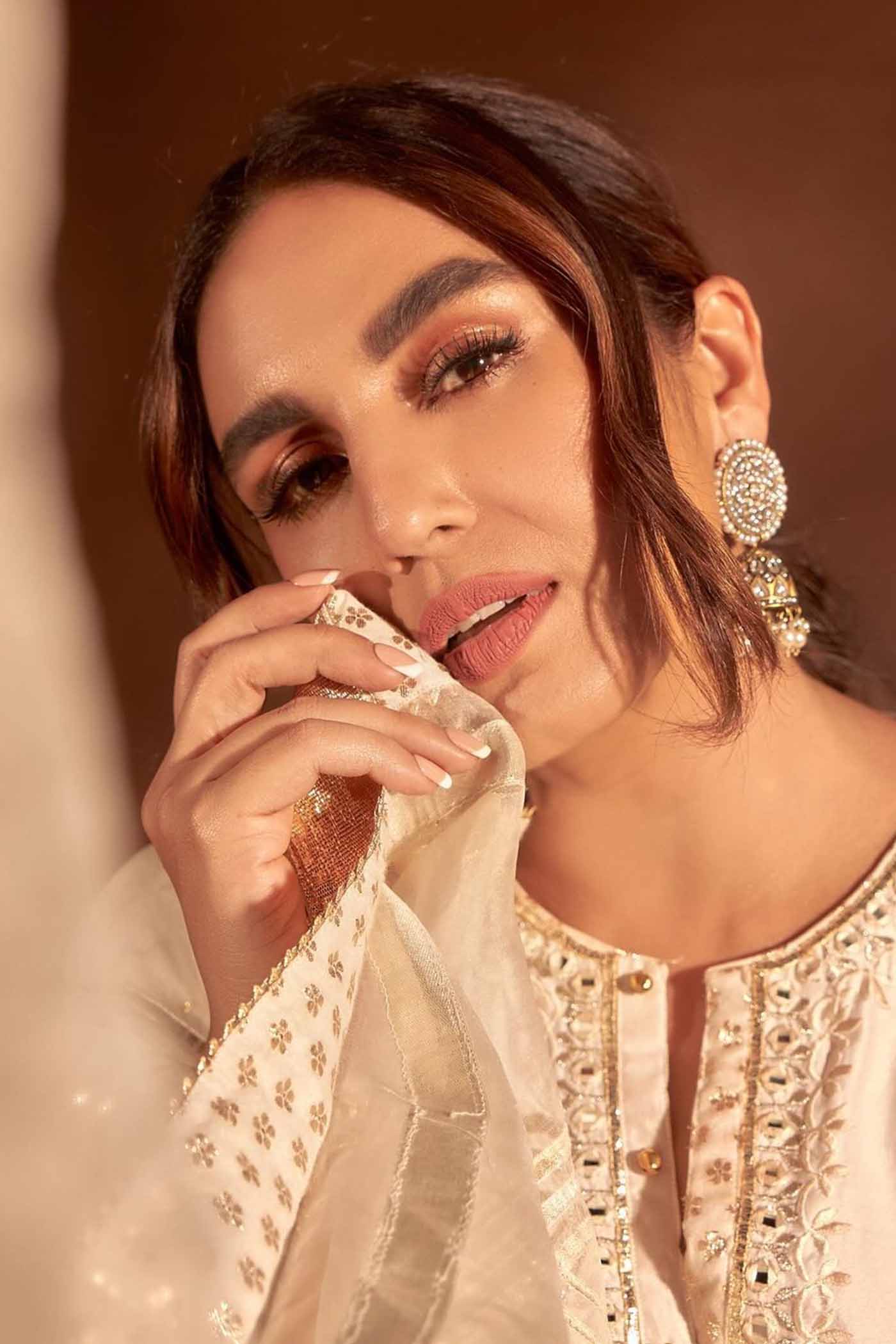Eliza - Daisy Ivory Chanderi Silk Kurta and Garara Set with Organza dupatta
