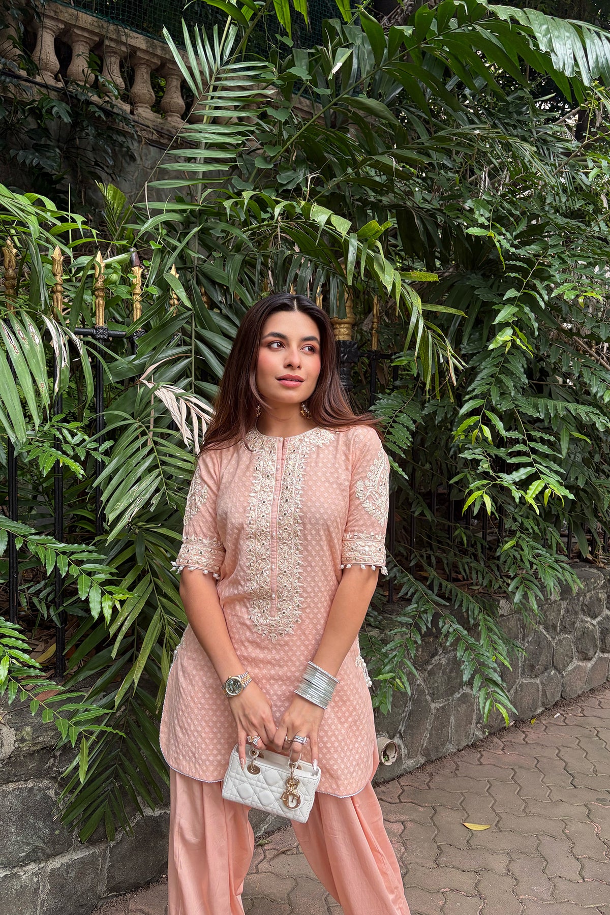 Prerna Mehra In Anaisha - Carnation Pink Short Kurta With Farshi Salwar