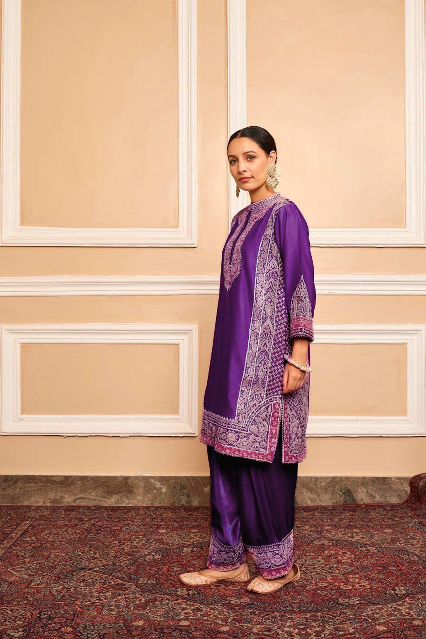 MAHEEP KAPOOR IN NAAYAAB - PURPLE SHORT KURTA WITH SALWAR AND DUPATTA