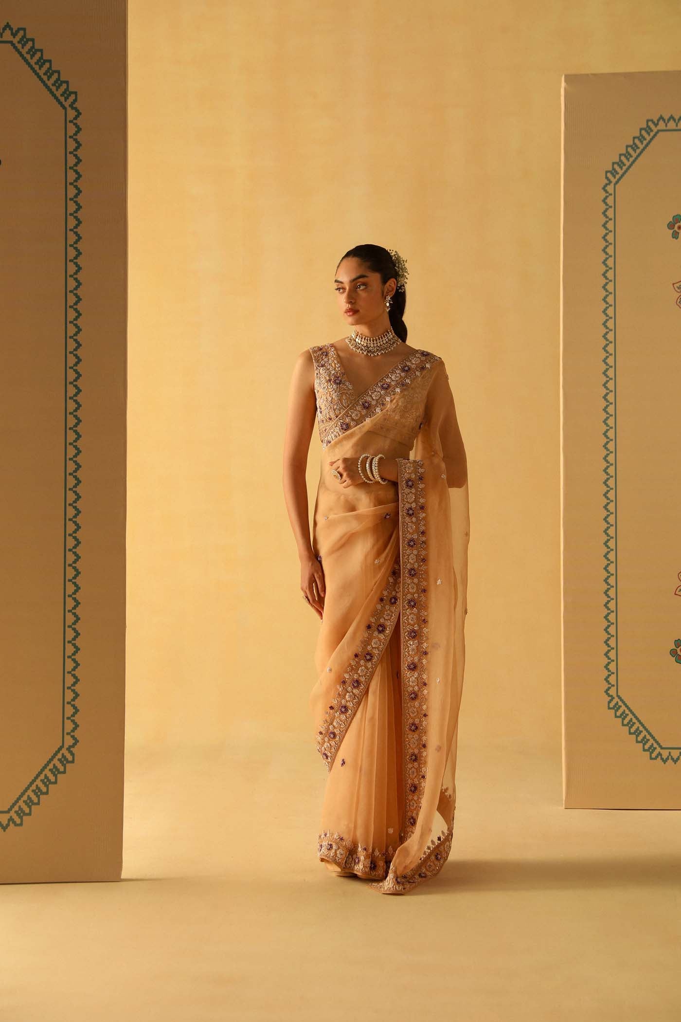 Hannah - Gold Saree Set