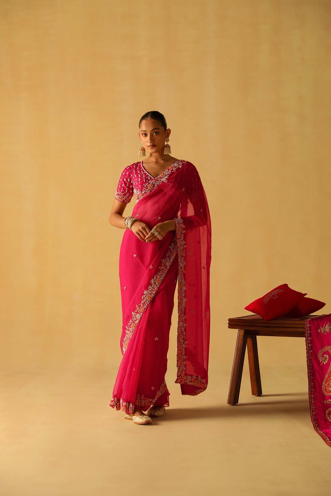 Afsa - Hotpink Saree Set