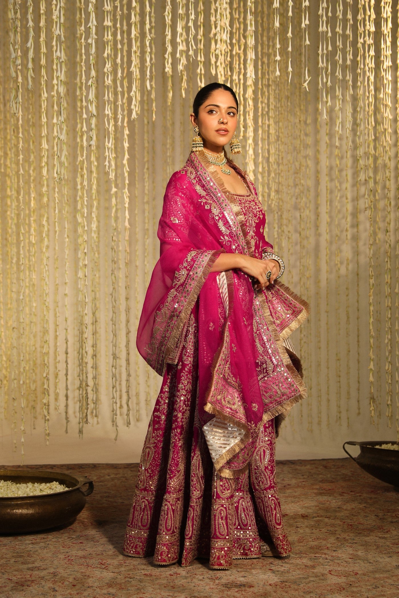 JUHI CHAWLA IN MAZNEEN - HOTPINK SHARARA