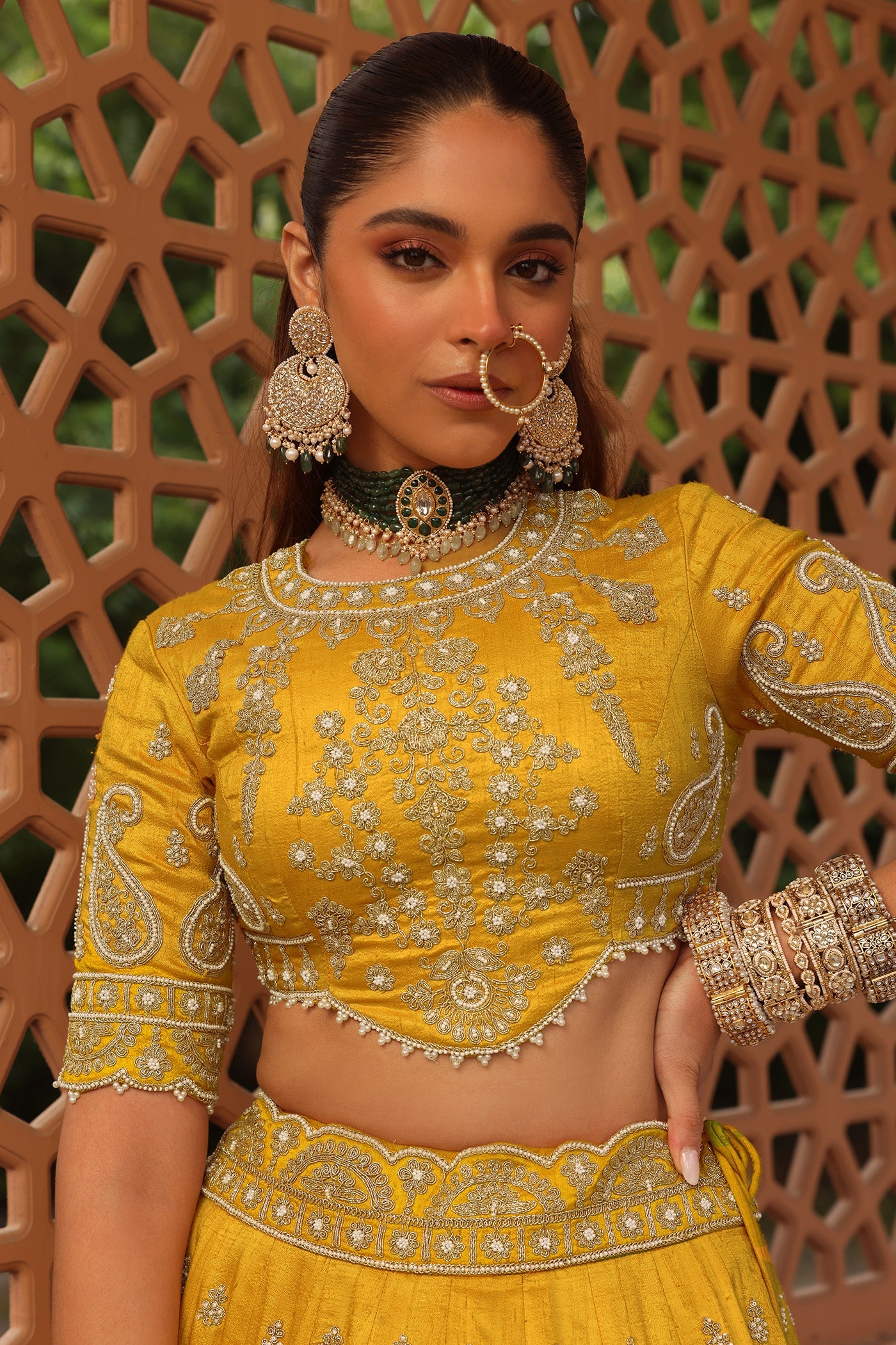 Uzma - Mustard Lehenga with Blouse and Dupatta (Lxrts)