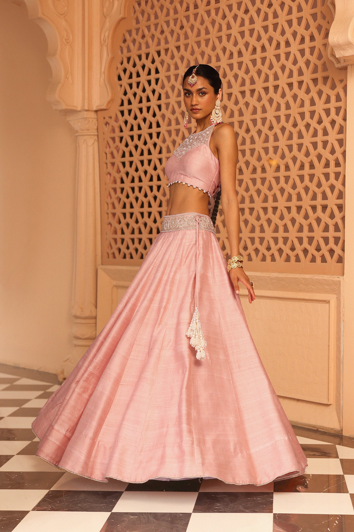 Humeyra - Rosepink Lehenga with Blouse and Dupatta
