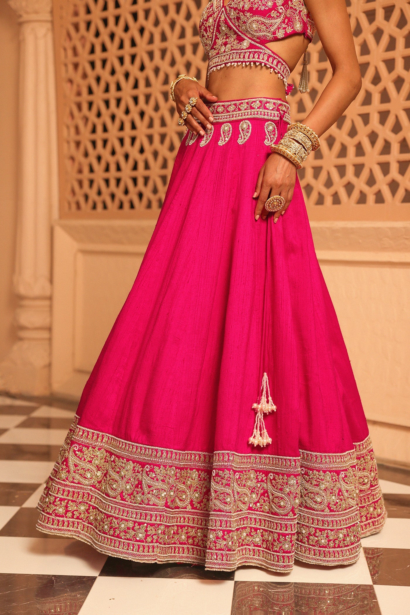 Ilma - Hotpink Lehenga with Blouse and Dupatta (Lxrts)