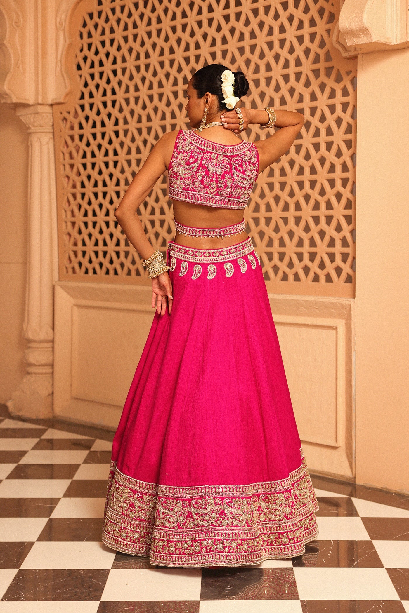 Ilma - Hotpink Lehenga with Blouse and Dupatta (Lxrts)