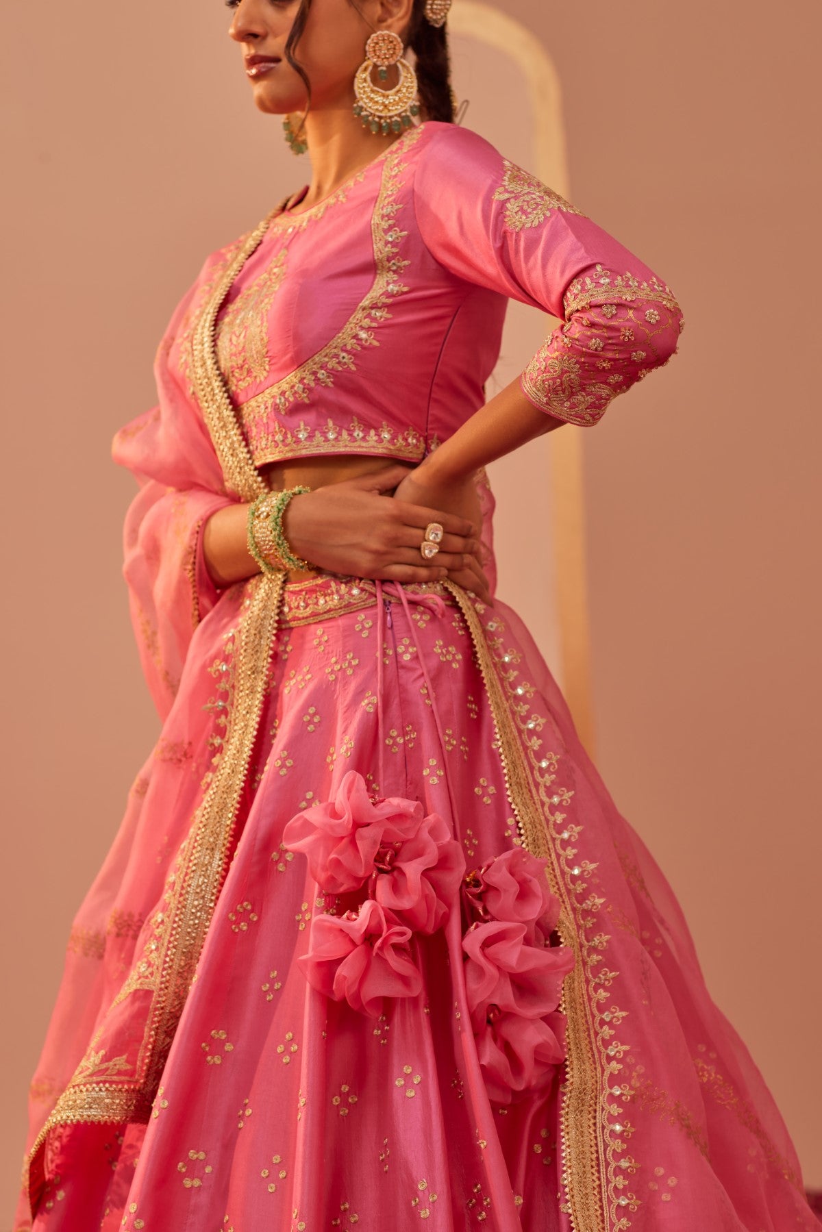 Nisha Agarwal In Naaina- Flamingo Pink Lehnega Set with Dupatta