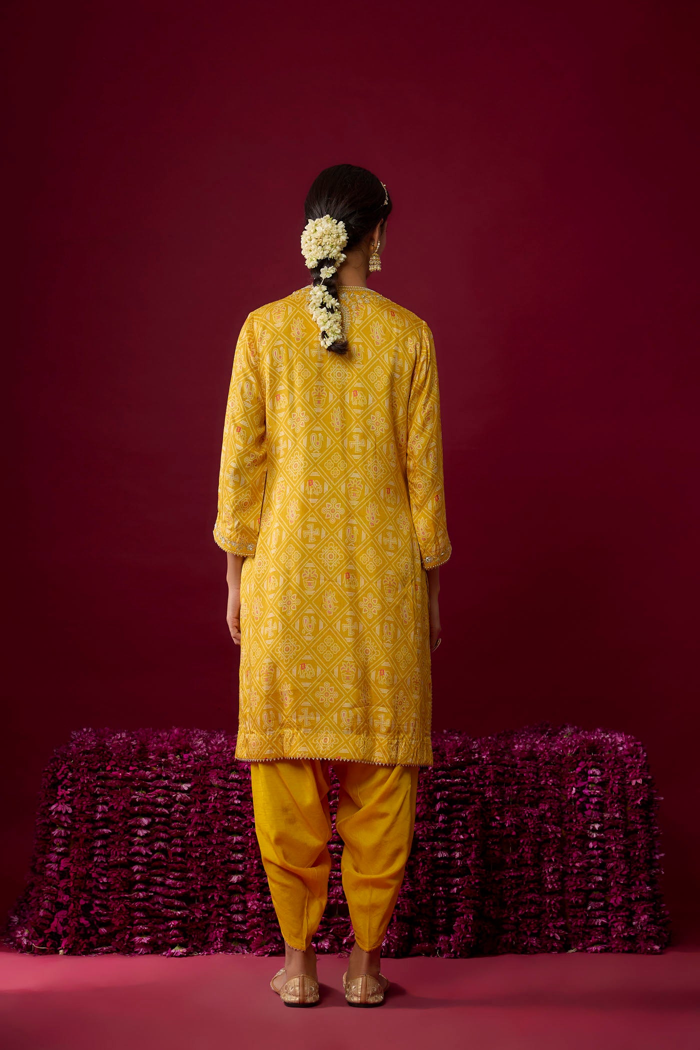 Nargis - Mustard Short Kurta With Salwar