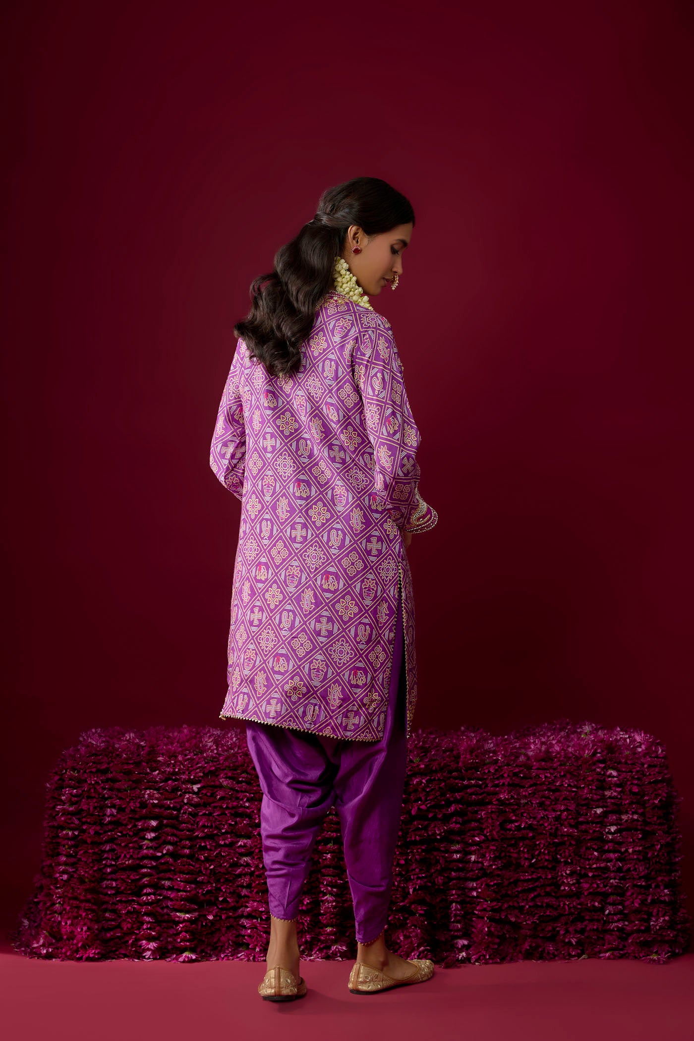 Zoya - Purple Short Kurta With Dhoti