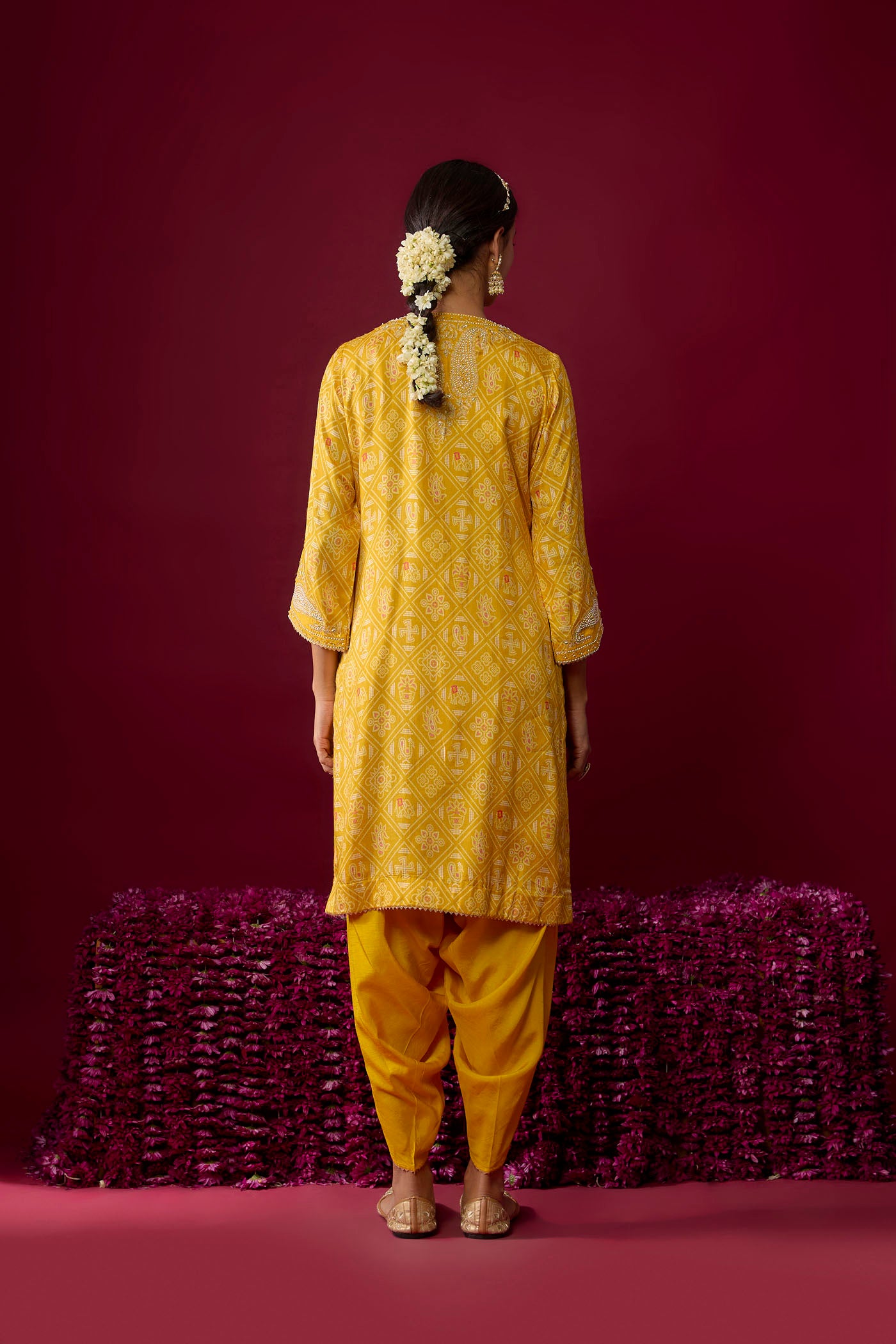 Zoya - Mustard Short Kurta With Dhoti